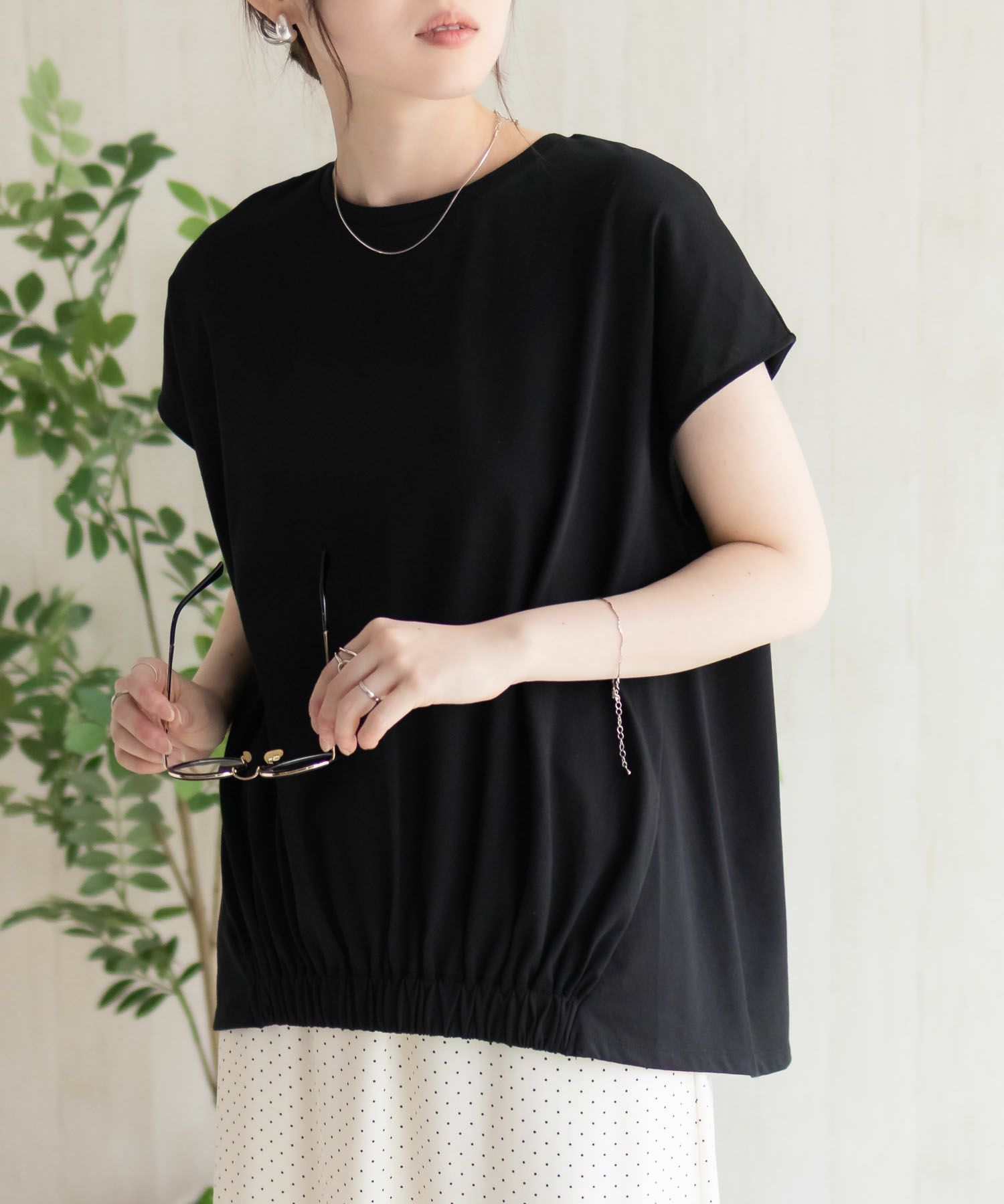 HusHusH  裾ゴムフレンチTシャツ レディース メール便 対応商品商品サムネイル-1