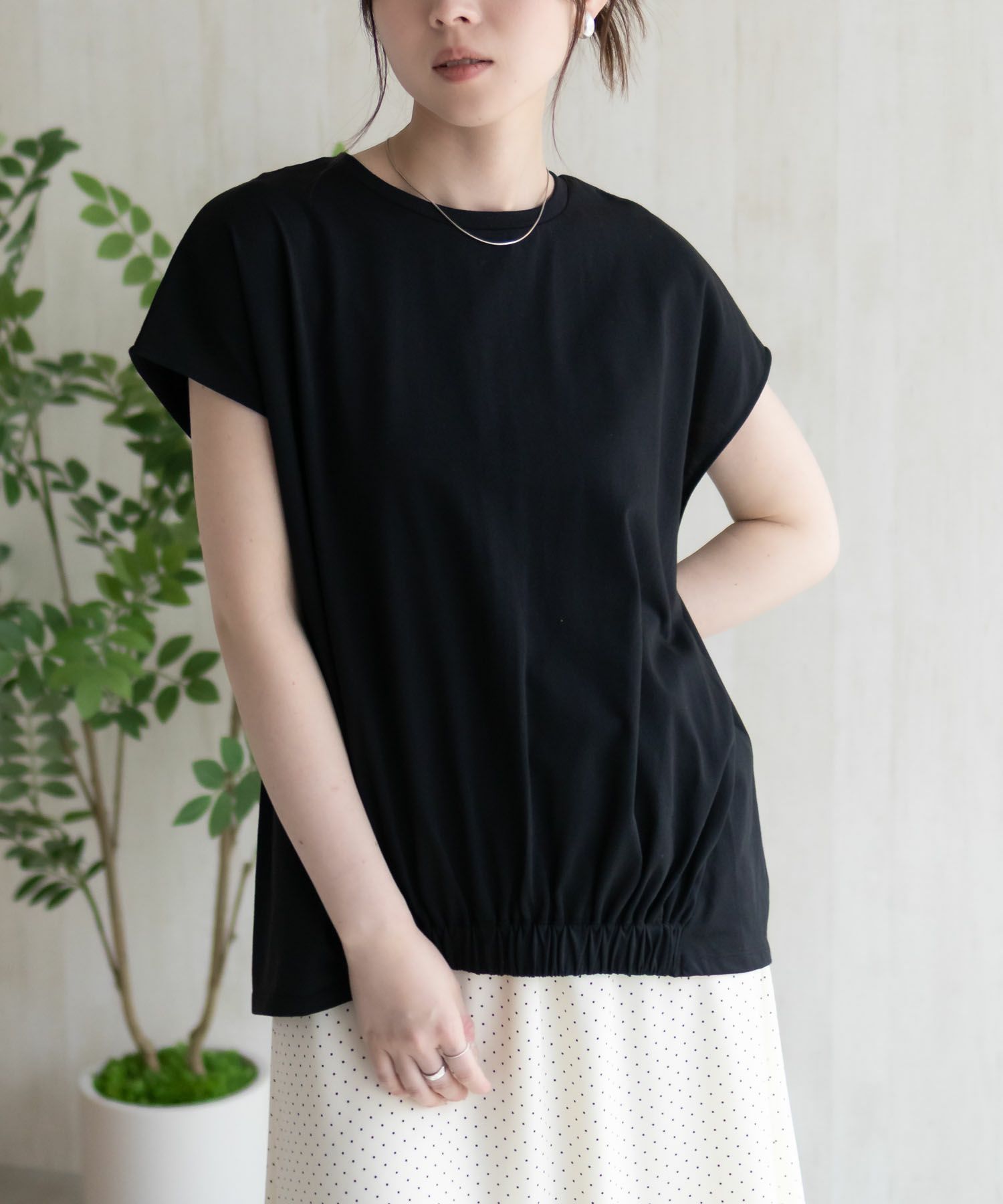 HusHusH  裾ゴムフレンチTシャツ レディース メール便 対応商品商品画像-4