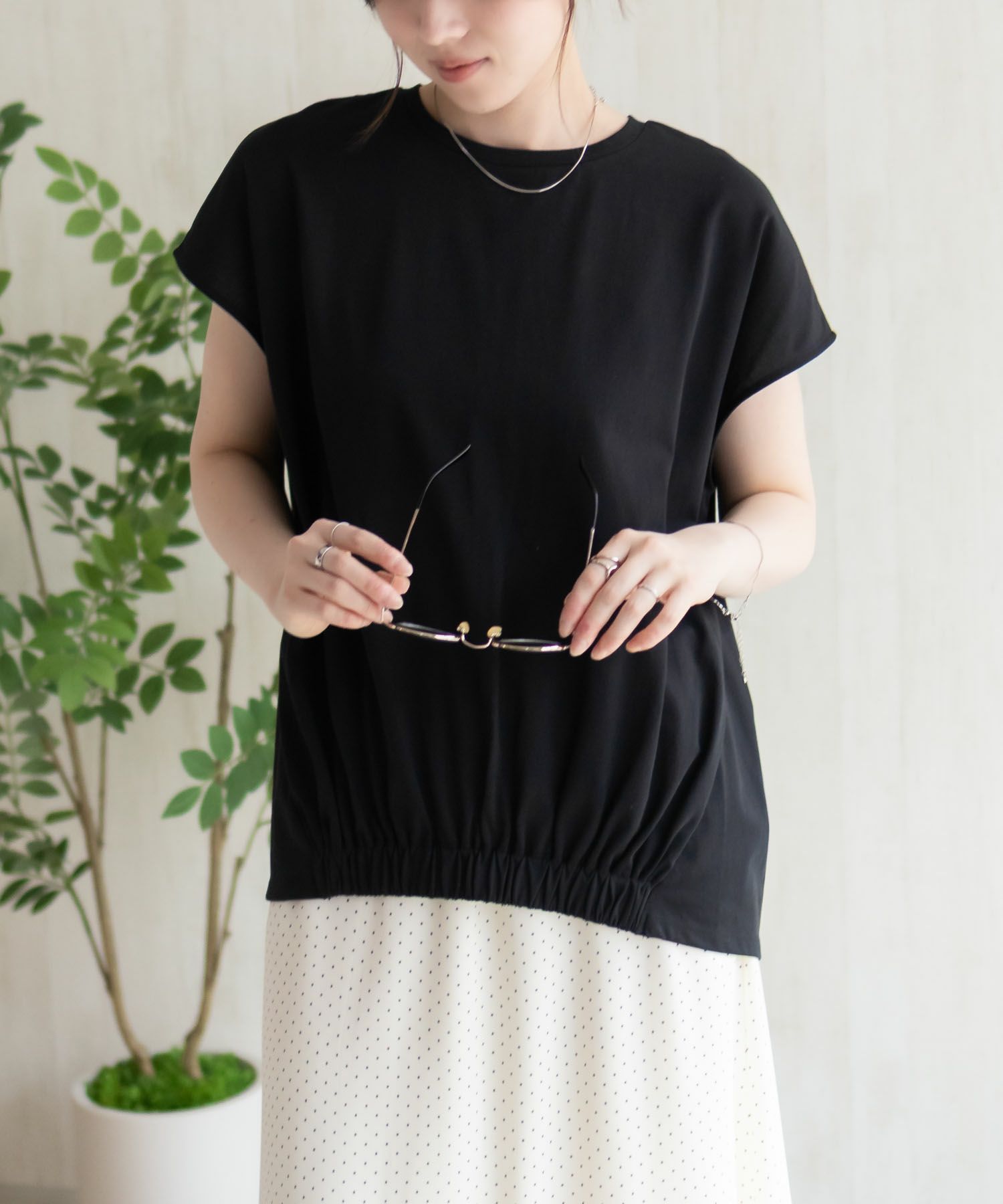 HusHusH  裾ゴムフレンチTシャツ レディース メール便 対応商品商品サムネイル-5