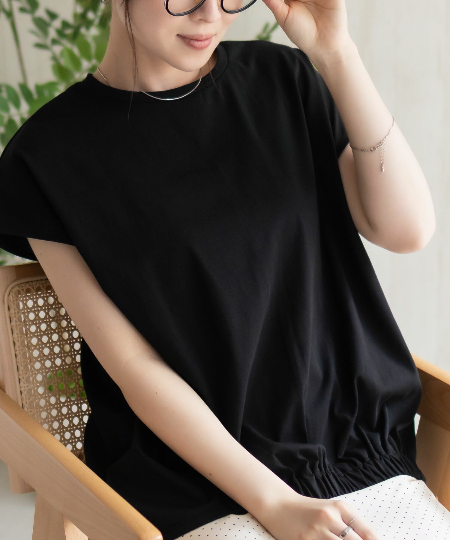 HusHusH  裾ゴムフレンチTシャツ レディース メール便 対応商品商品画像-7
