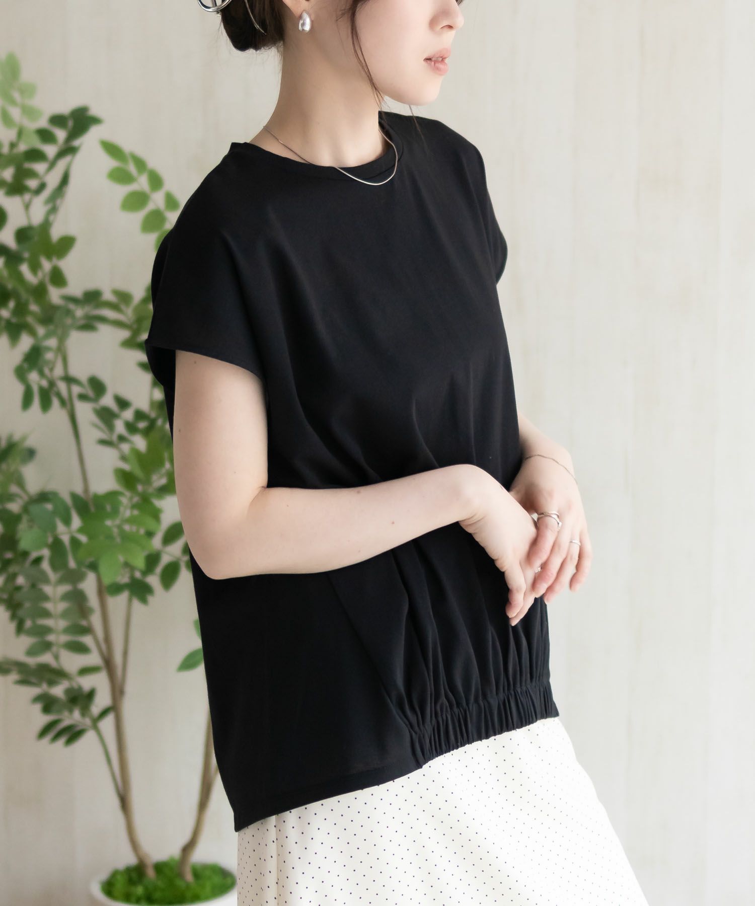 HusHusH  裾ゴムフレンチTシャツ レディース メール便 対応商品商品画像-8