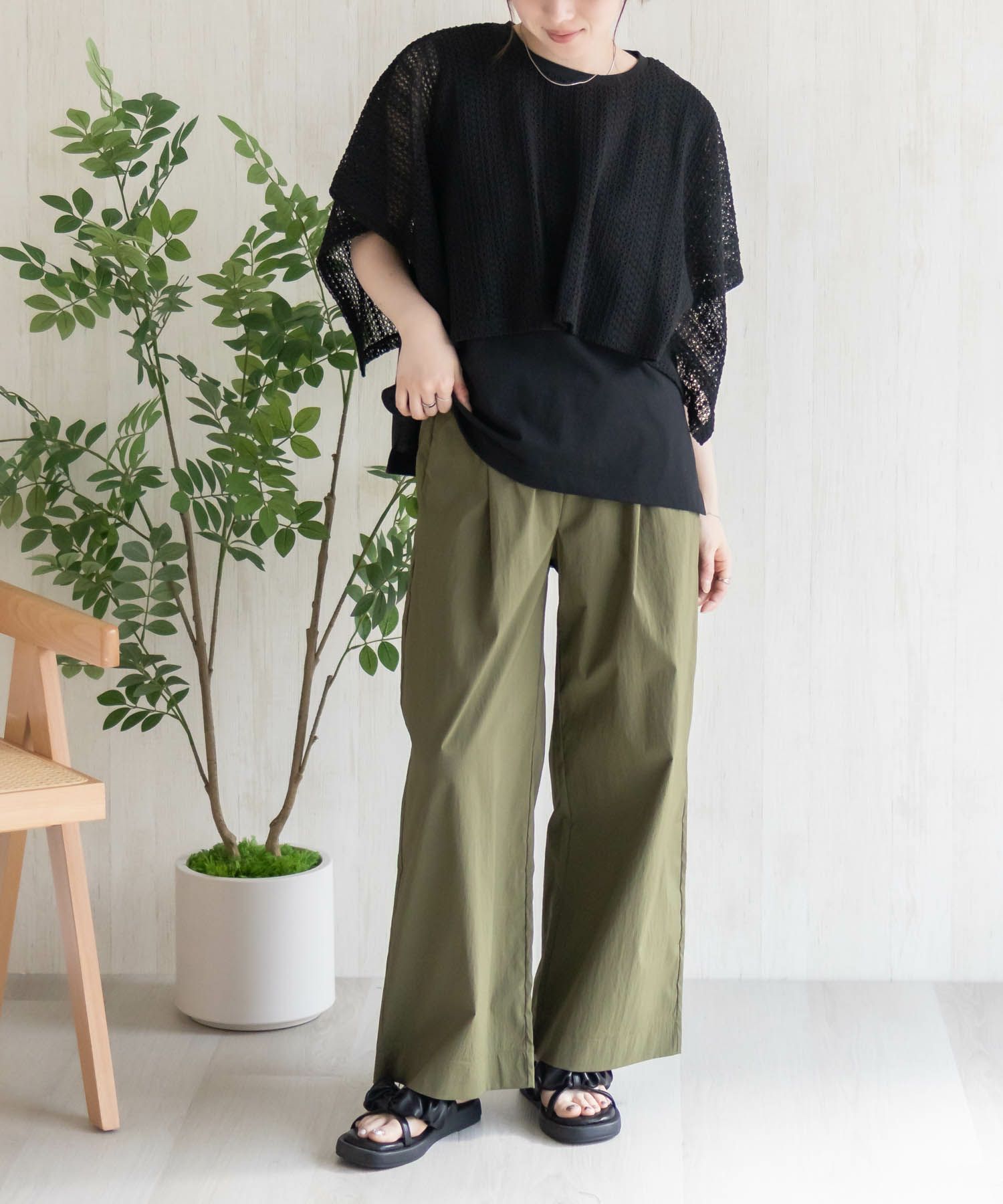 HusHusH  ケープ調Tシャツ レディース メール便 対応商品商品画像-9