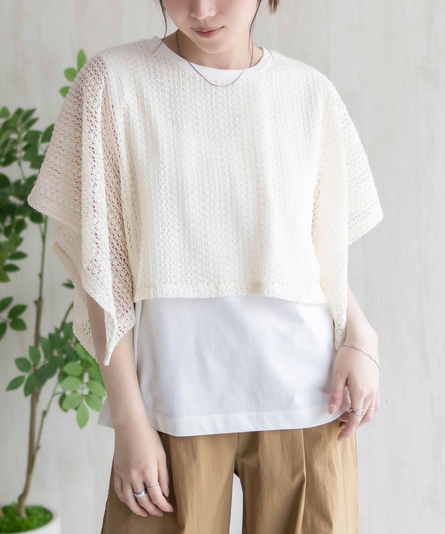 HusHusH  ケープ調Tシャツ レディース メール便 対応商品商品画像-10