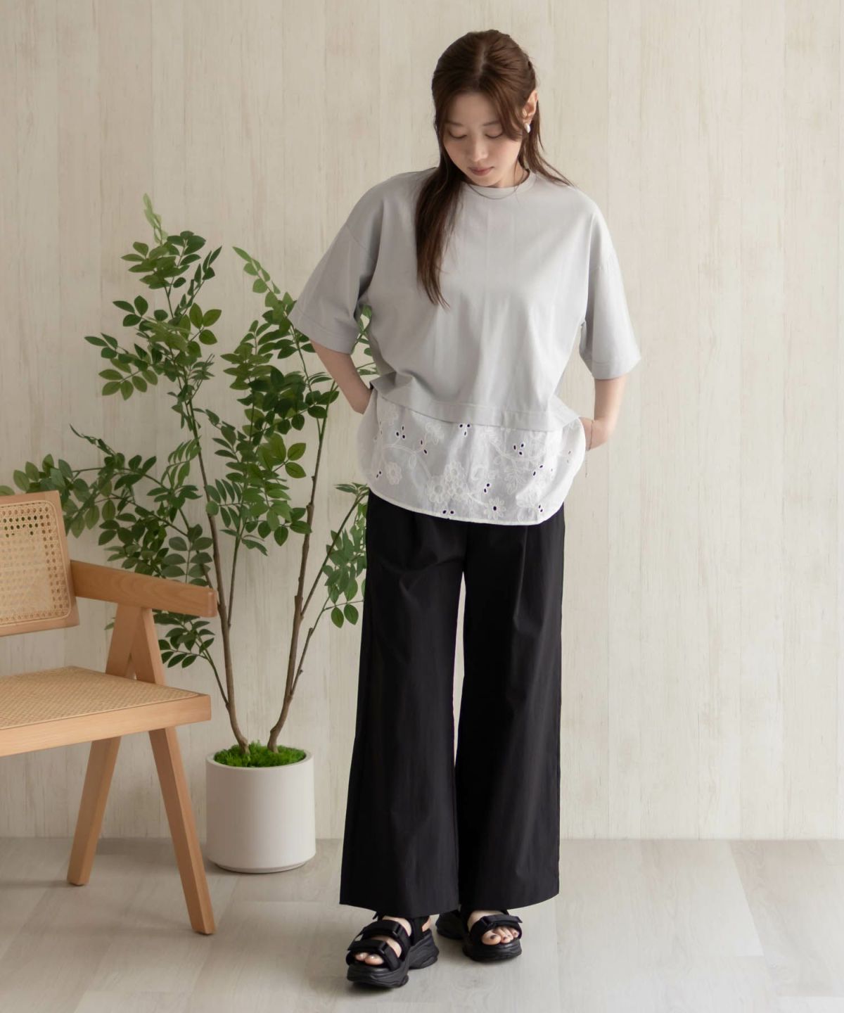 HusHusH ワイドパンツ レディース