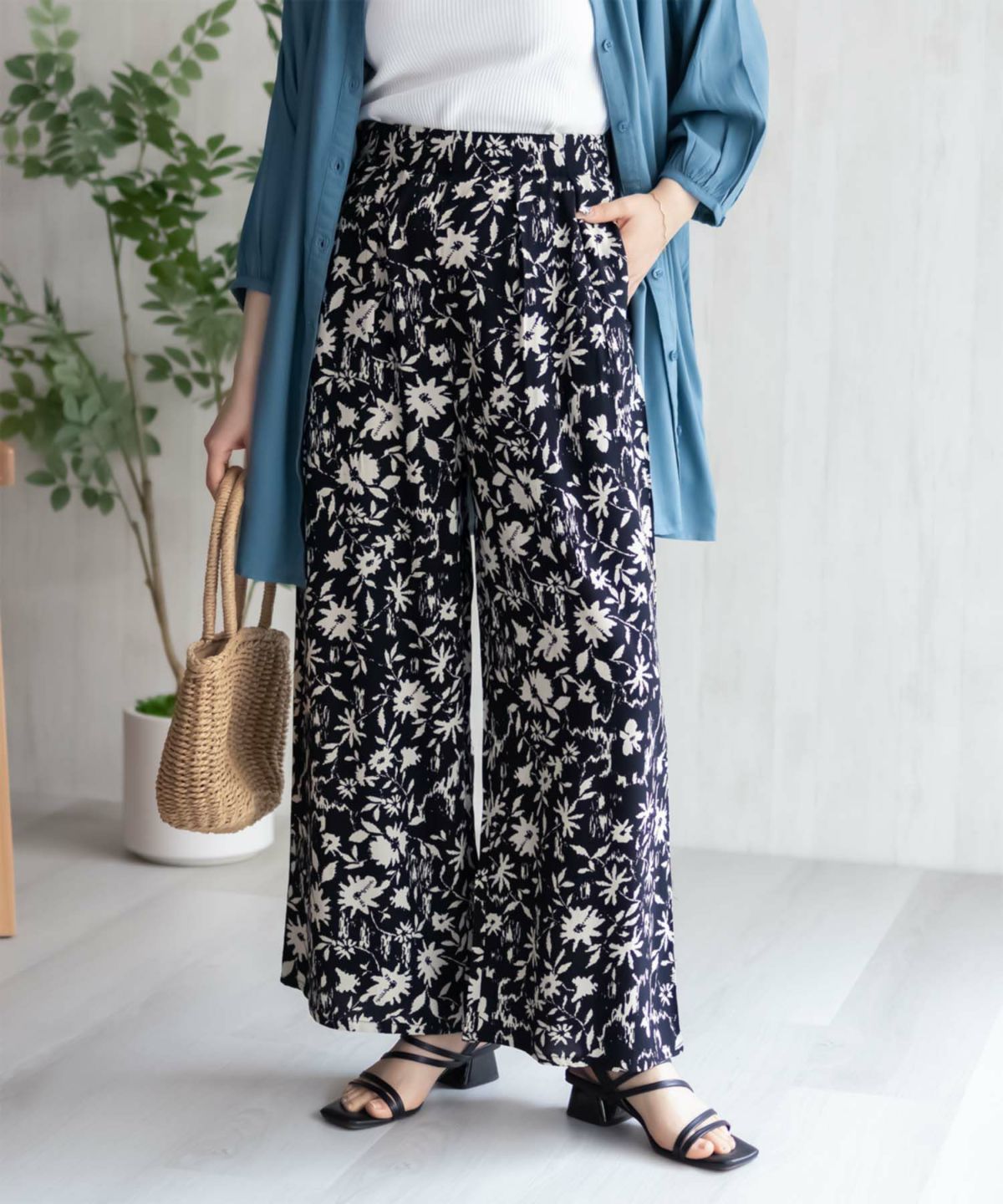 Howdy Marie インドファブリック 総柄ワイドパンツ レディース