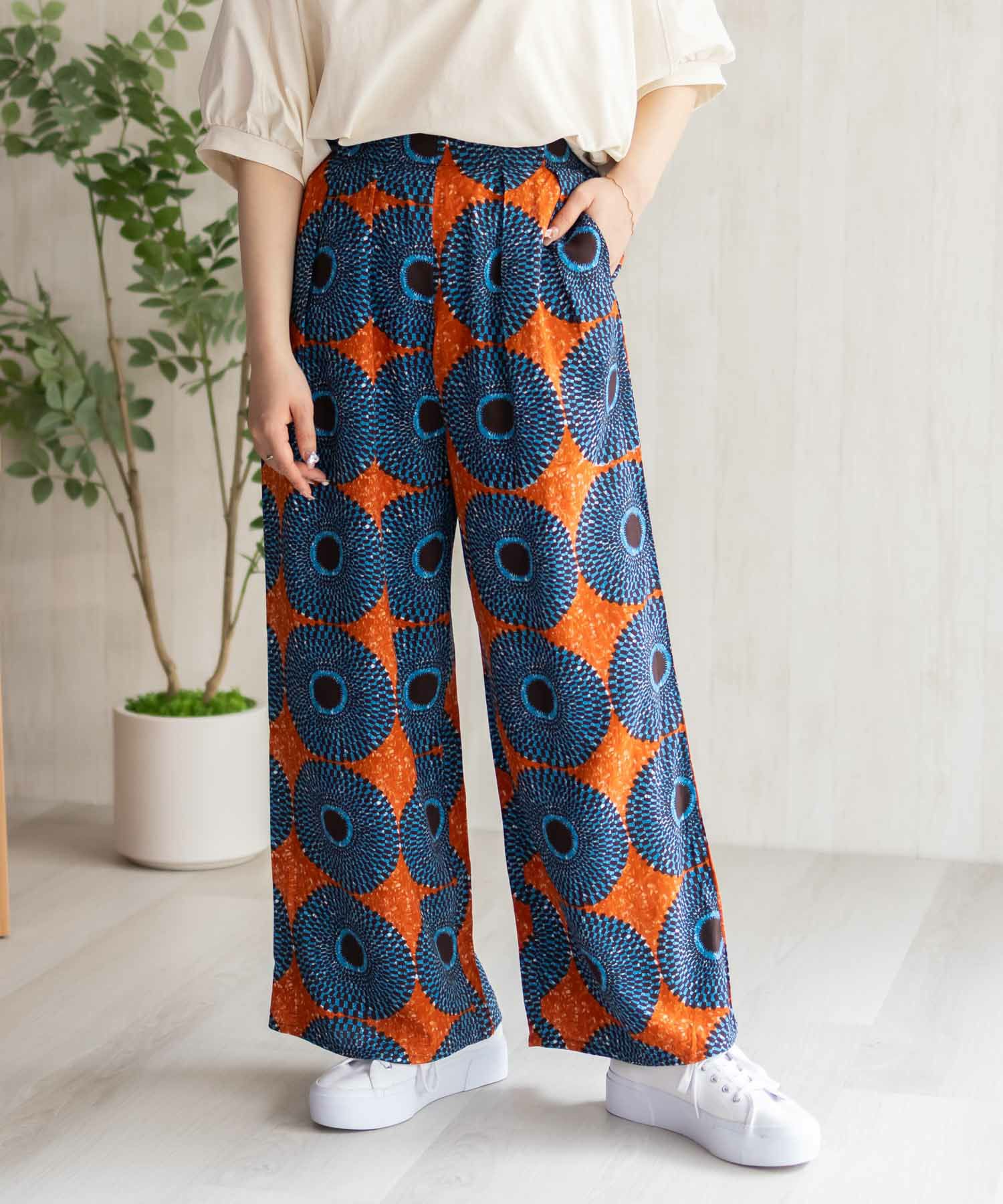 Howdy Marie  インドファブリック 総柄ワイドパンツ レディース商品画像-4