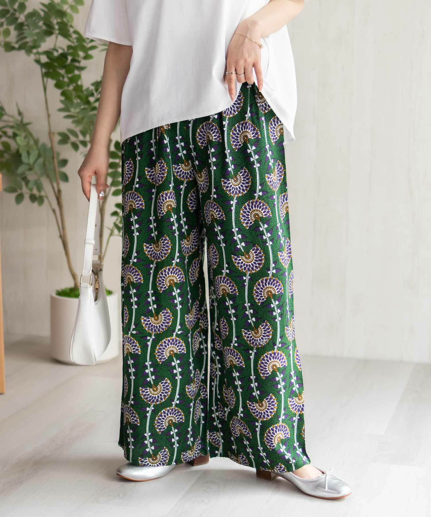 Howdy Marie  インドファブリック 総柄ワイドパンツ レディース商品画像-5