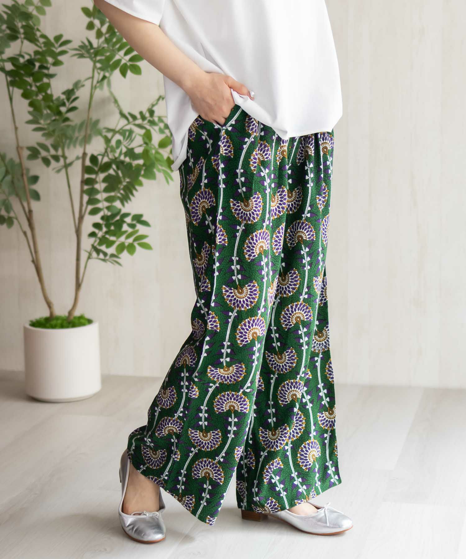 Howdy Marie  インドファブリック 総柄ワイドパンツ レディース商品画像-20