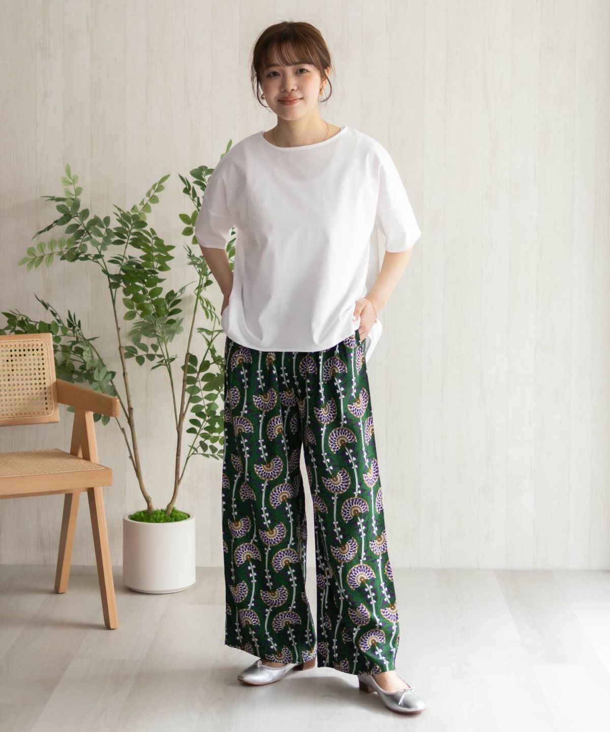 Howdy Marie インドファブリック 総柄ワイドパンツ レディース