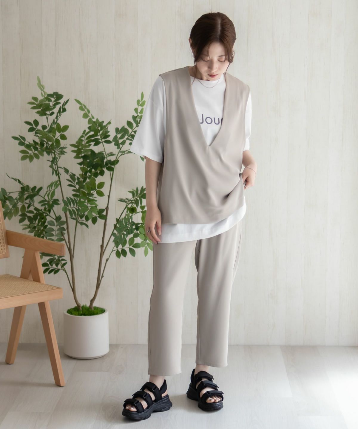 HusHusH 冷感テーパードパンツ レディース