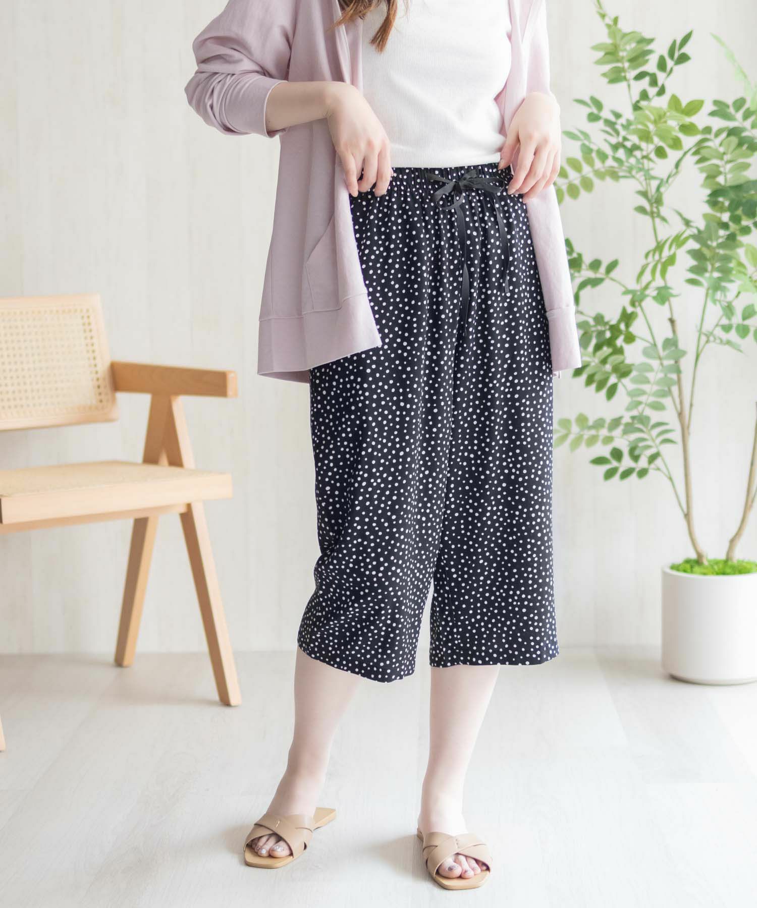 nAvy SARARI  レーヨンステテコ 総柄 レディース商品画像-3