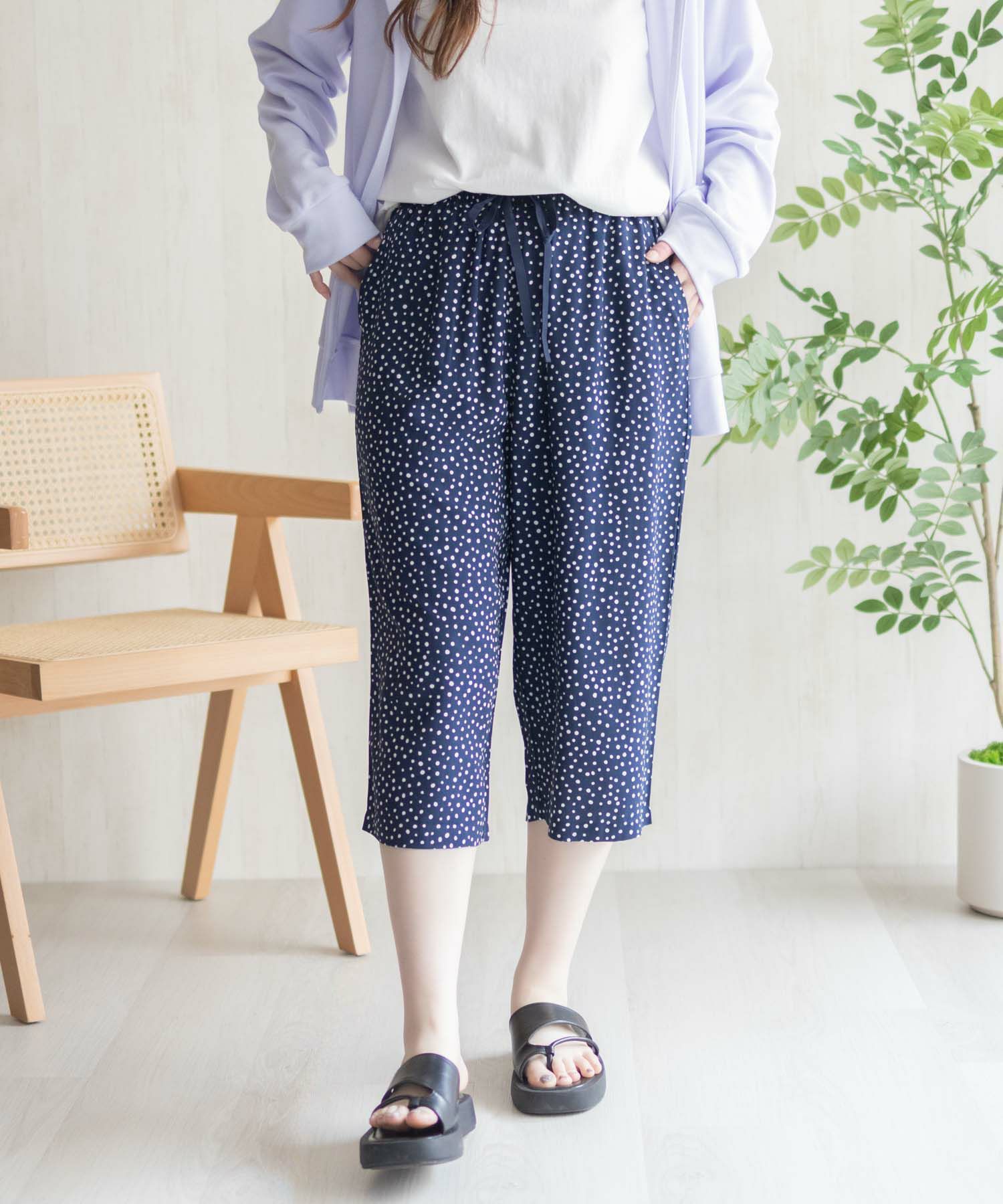 nAvy SARARI レーヨンステテコ 総柄 レディース