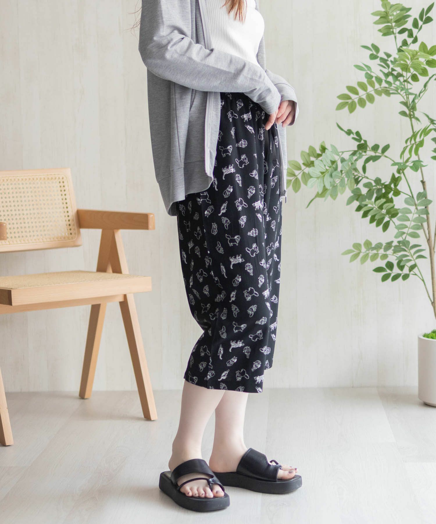 nAvy SARARI レーヨンステテコ 総柄 レディース