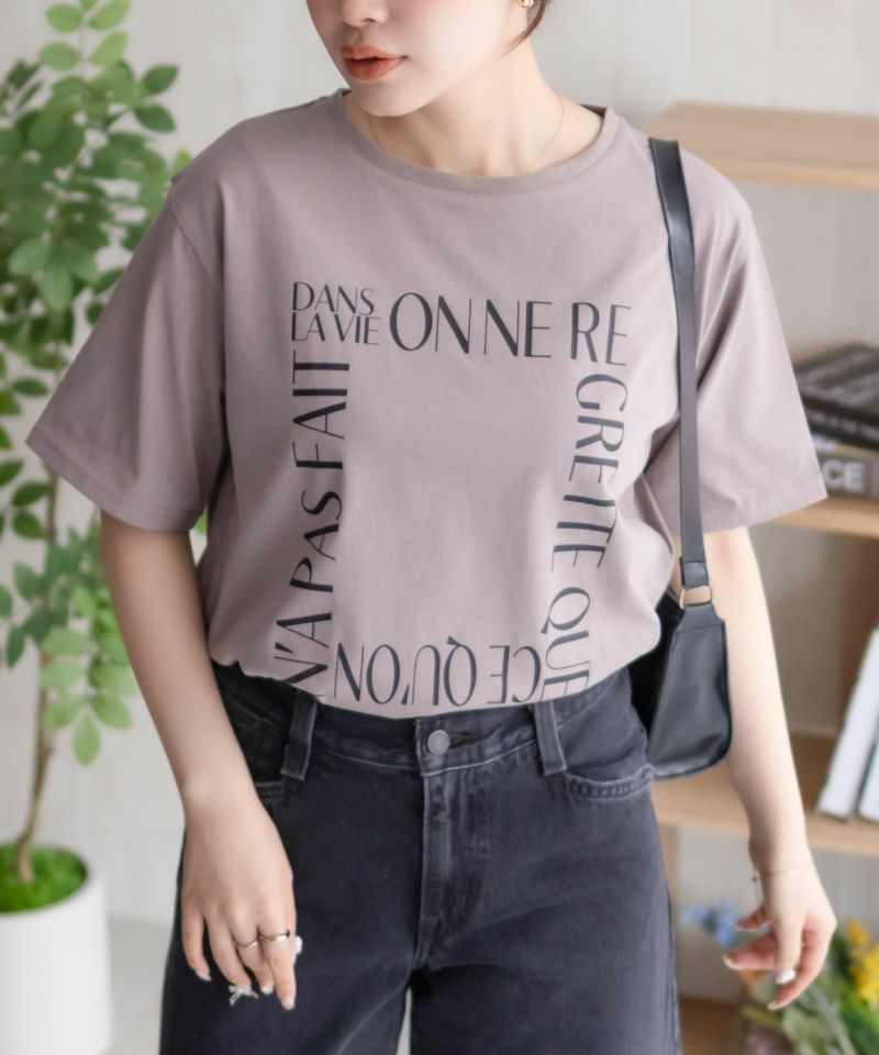 NAVY  メッセージプリントTシャツ レディース メール便 対応商品商品画像-1