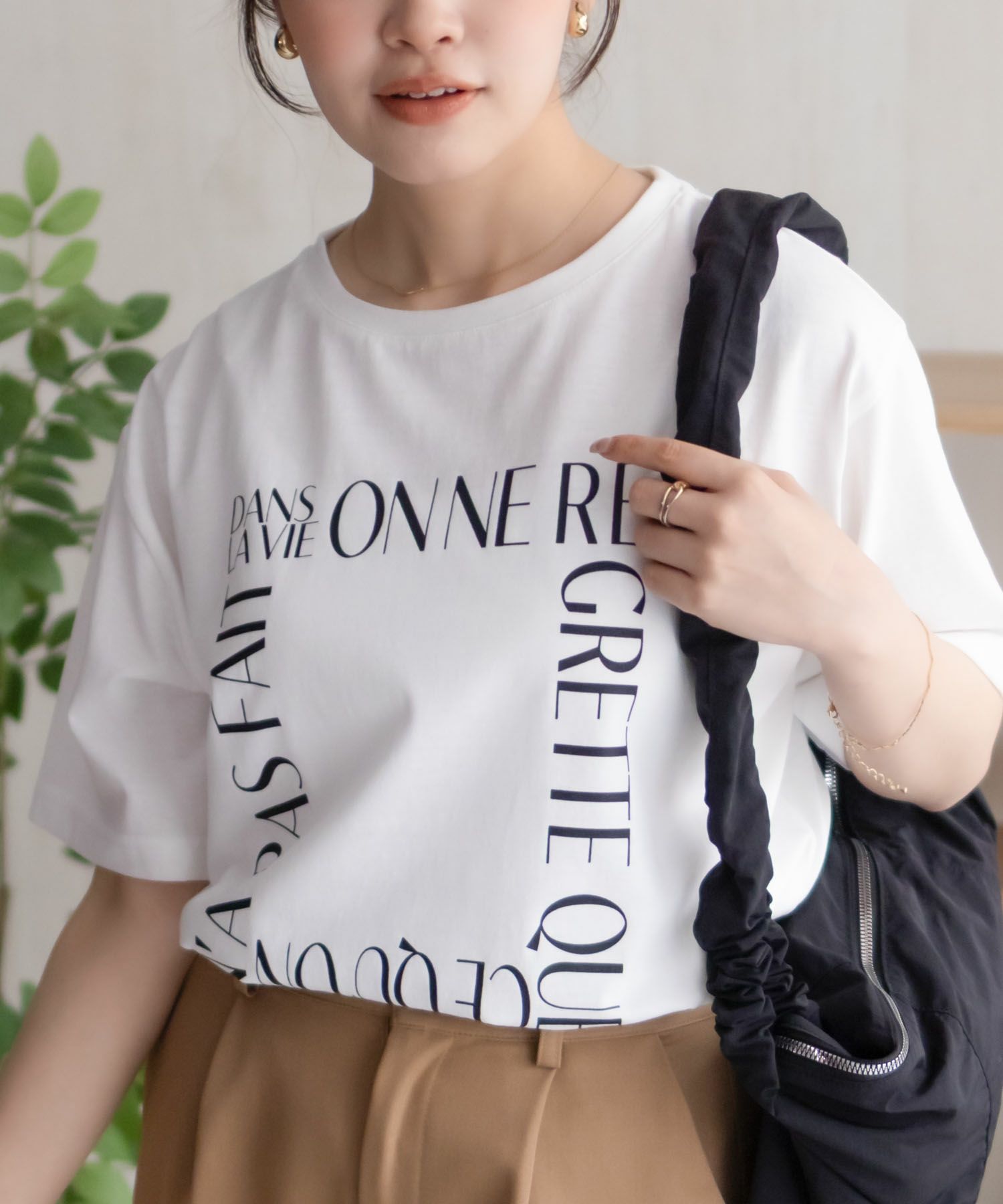 NAVY  メッセージプリントTシャツ レディース メール便 対応商品商品サムネイル-2