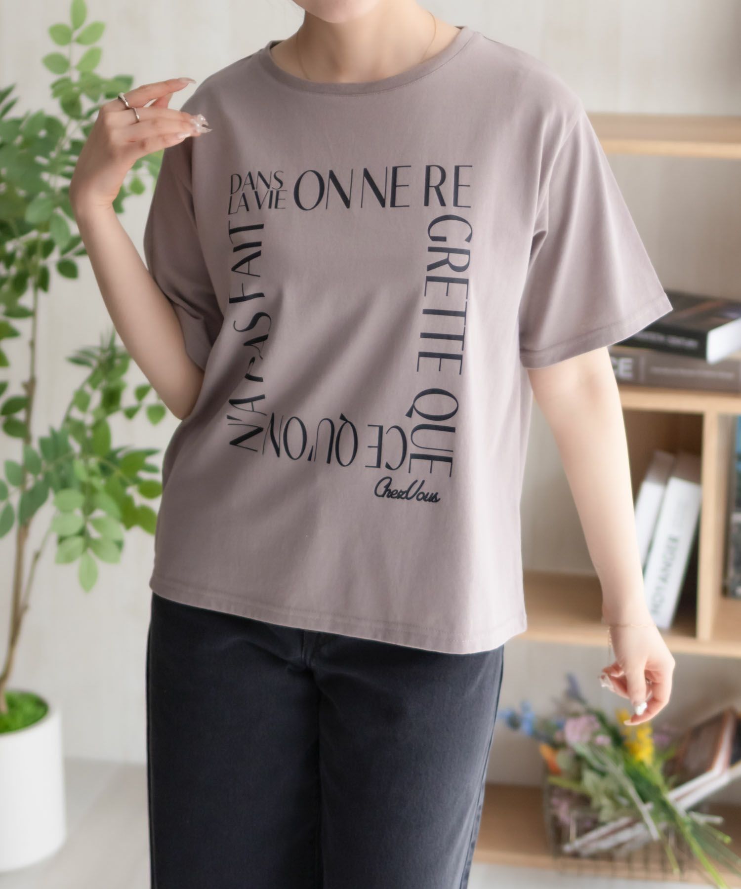 NAVY  メッセージプリントTシャツ レディース メール便 対応商品商品サムネイル-4