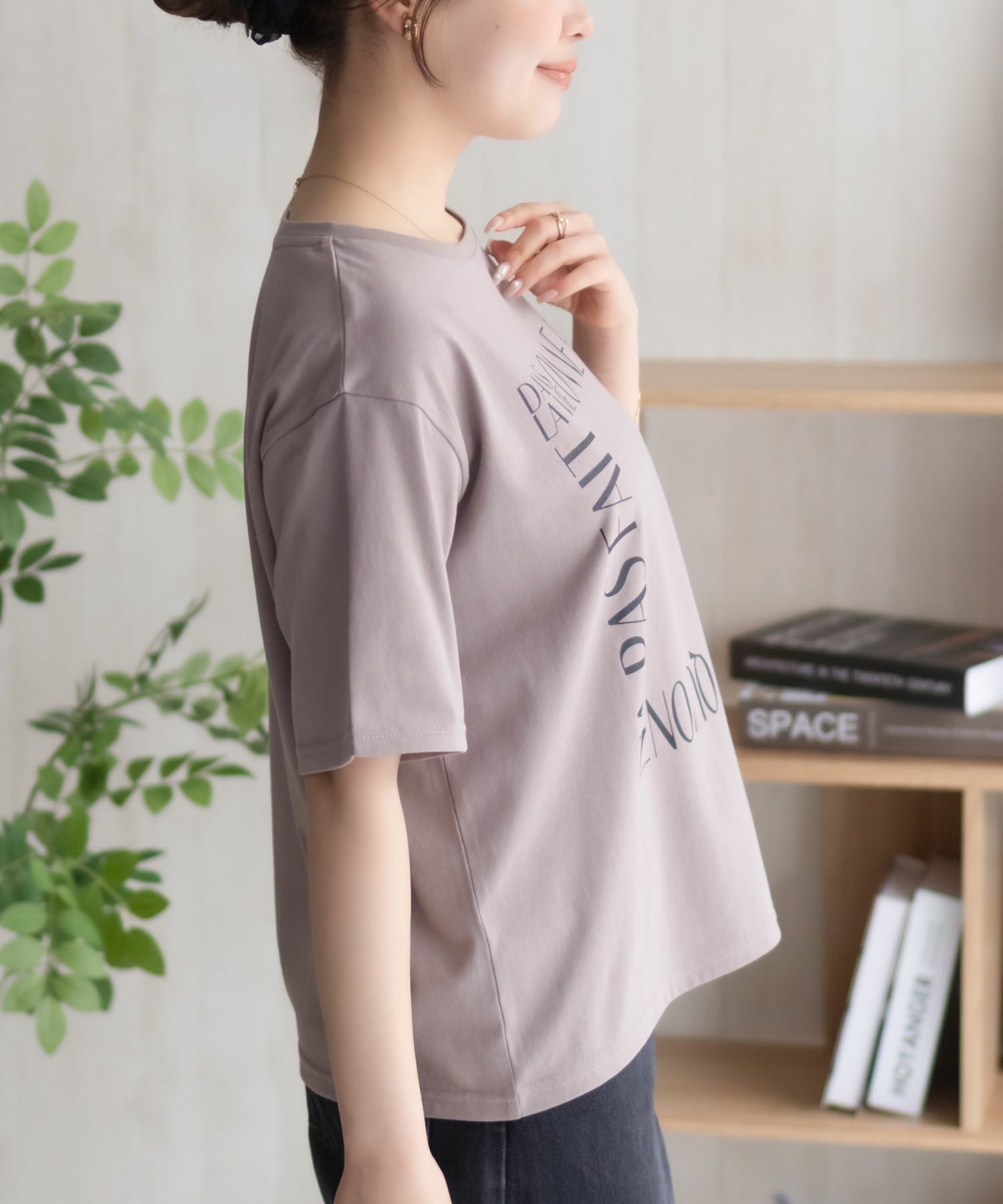 NAVY  メッセージプリントTシャツ レディース メール便 対応商品商品サムネイル-8