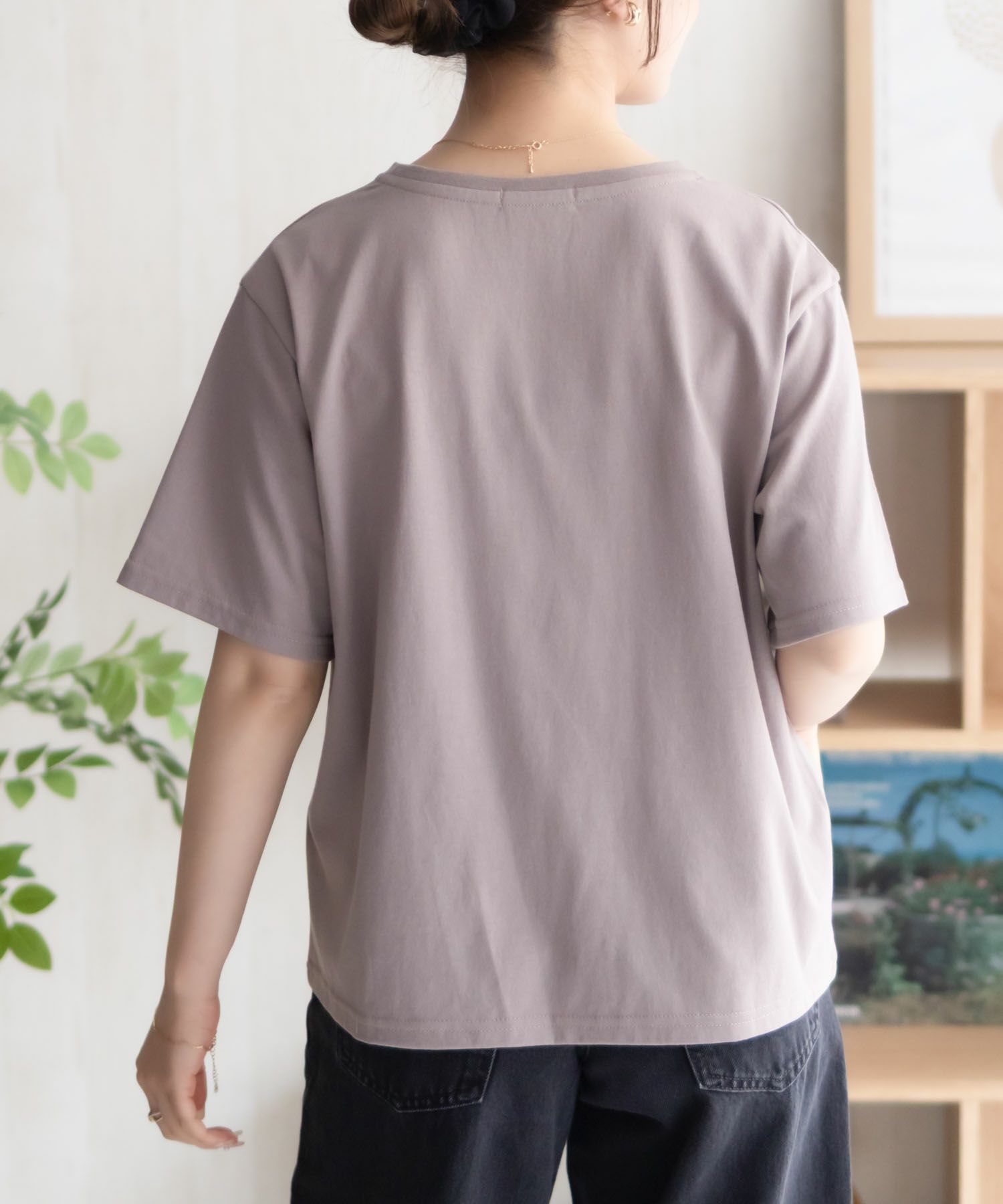 NAVY  メッセージプリントTシャツ レディース メール便 対応商品商品サムネイル-9