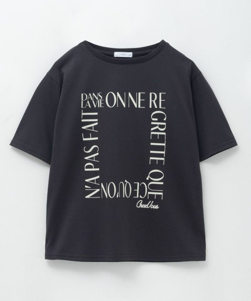 NAVY  メッセージプリントTシャツ レディース メール便 対応商品商品画像-25