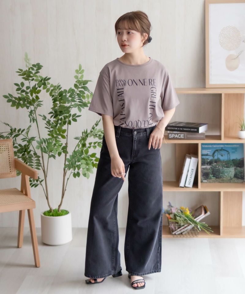 NAVY  メッセージプリントTシャツ レディース メール便 対応商品商品画像-30