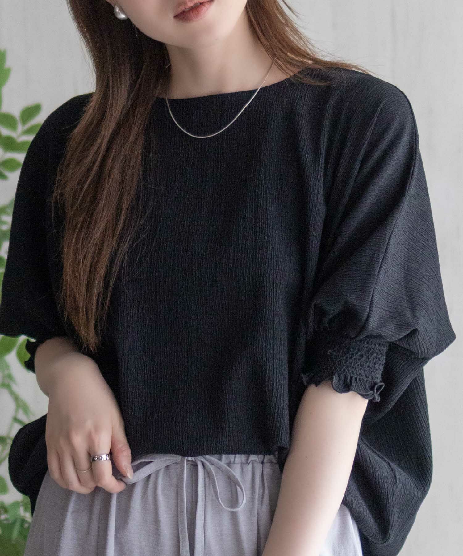 Howdy Marie 袖ゴムシャーリングプルオーバー レディース ネコポス 対応商品