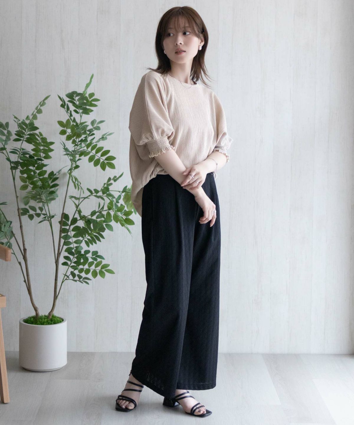 Howdy Marie 袖ゴムシャーリングプルオーバー レディース ネコポス 対応商品