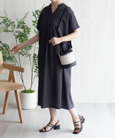 [値下げ]nAvy SARARI スキッパーロングワンピース レディース