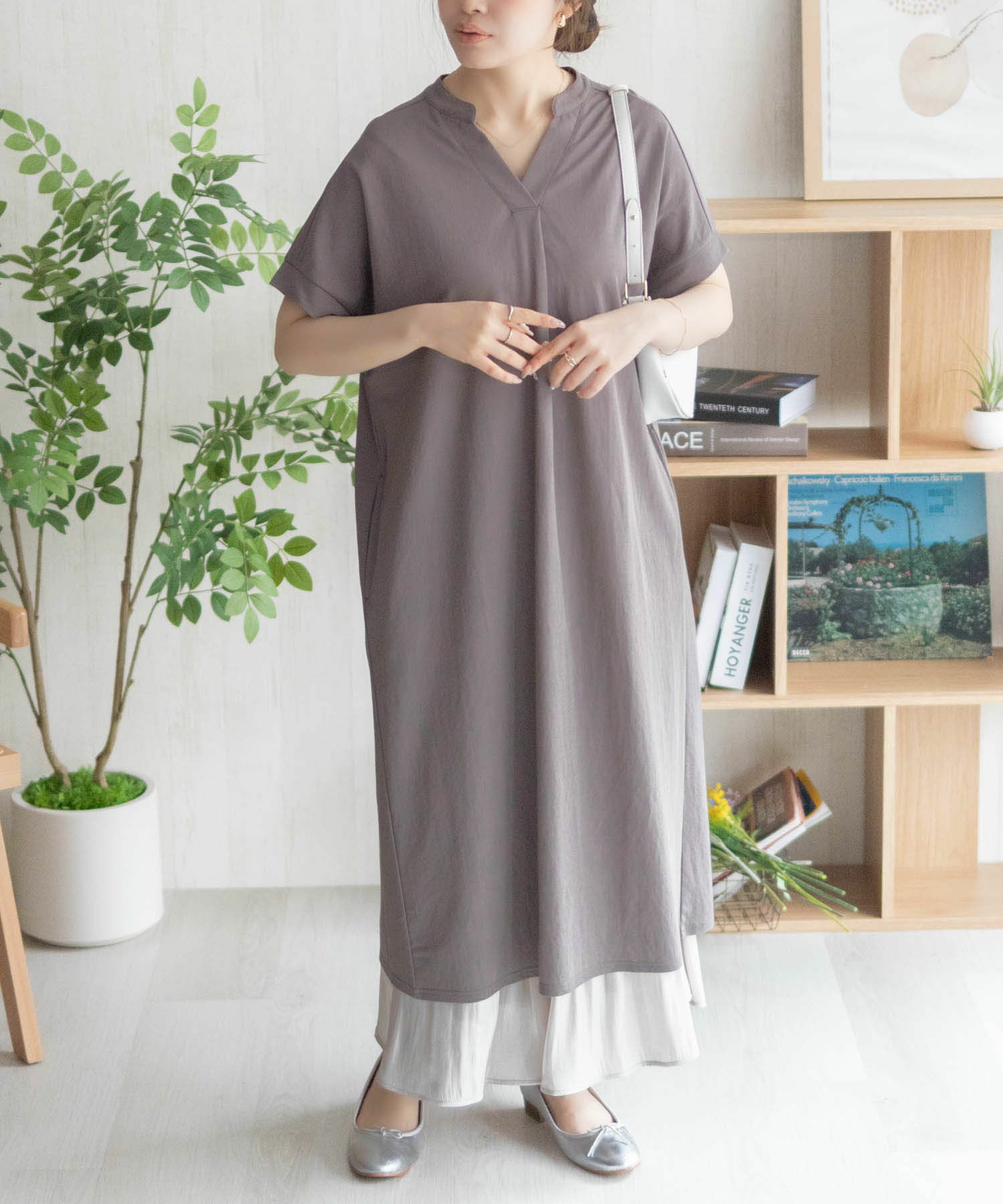 nAvy SARARI スキッパーロングワンピース レディース商品画像-3