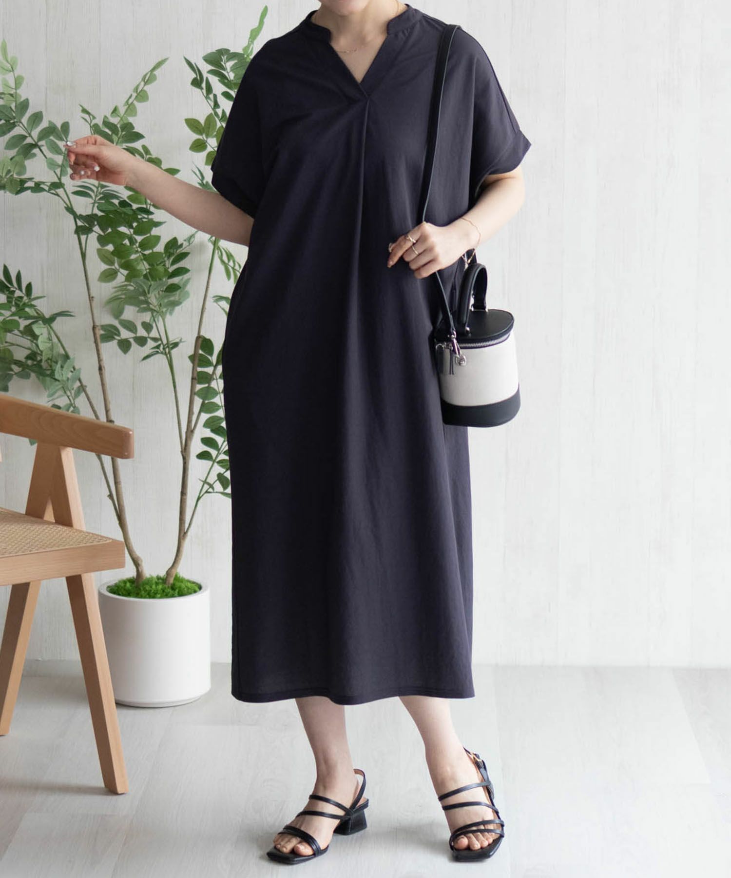 nAvy SARARI スキッパーロングワンピース レディース商品画像-10