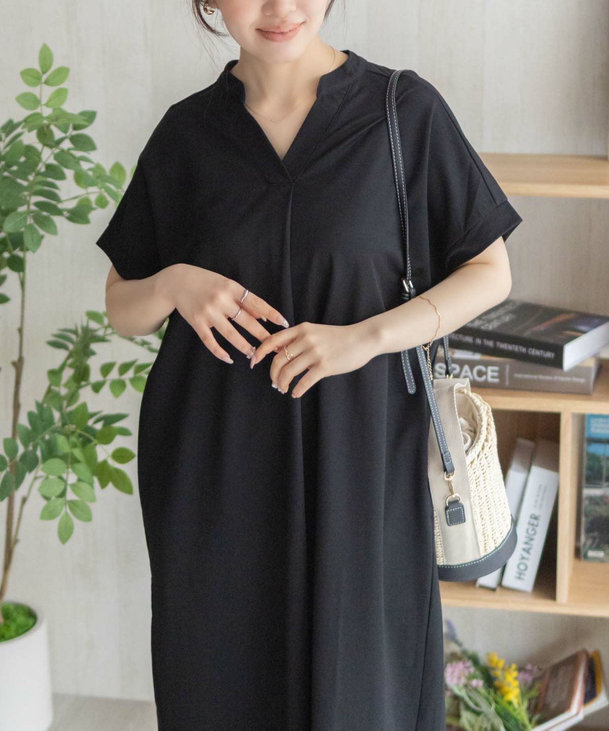 nAvy SARARI スキッパーロングワンピース レディース