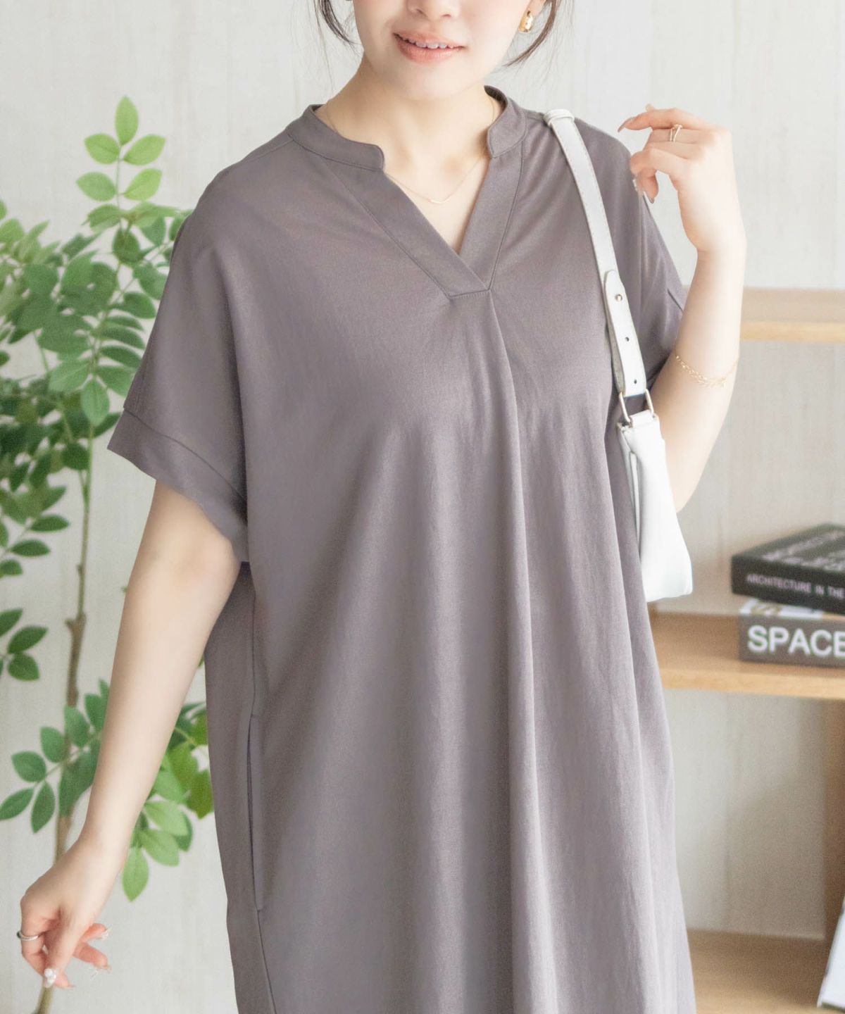 nAvy SARARI スキッパーロングワンピース レディース