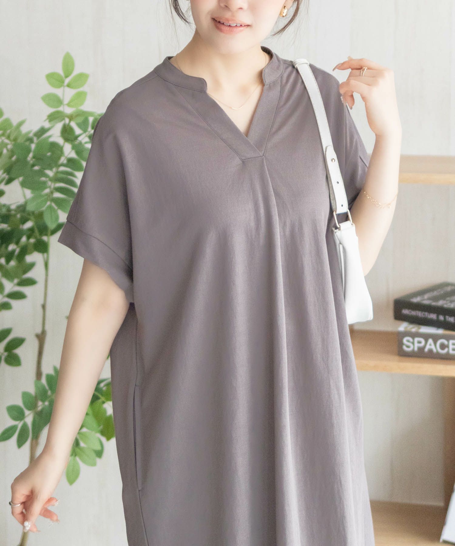 nAvy SARARI スキッパーロングワンピース レディース