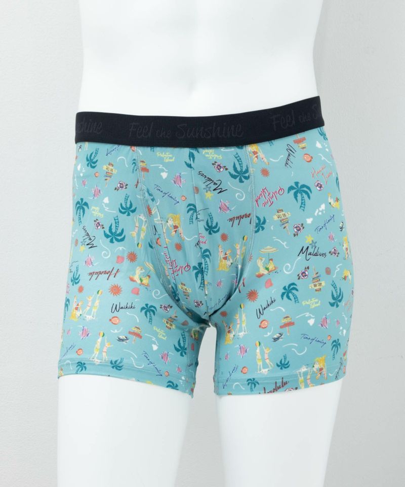 NAVY  メッシュボクサーパンツ アロハ柄 メンズ メール便 対応商品商品画像-1