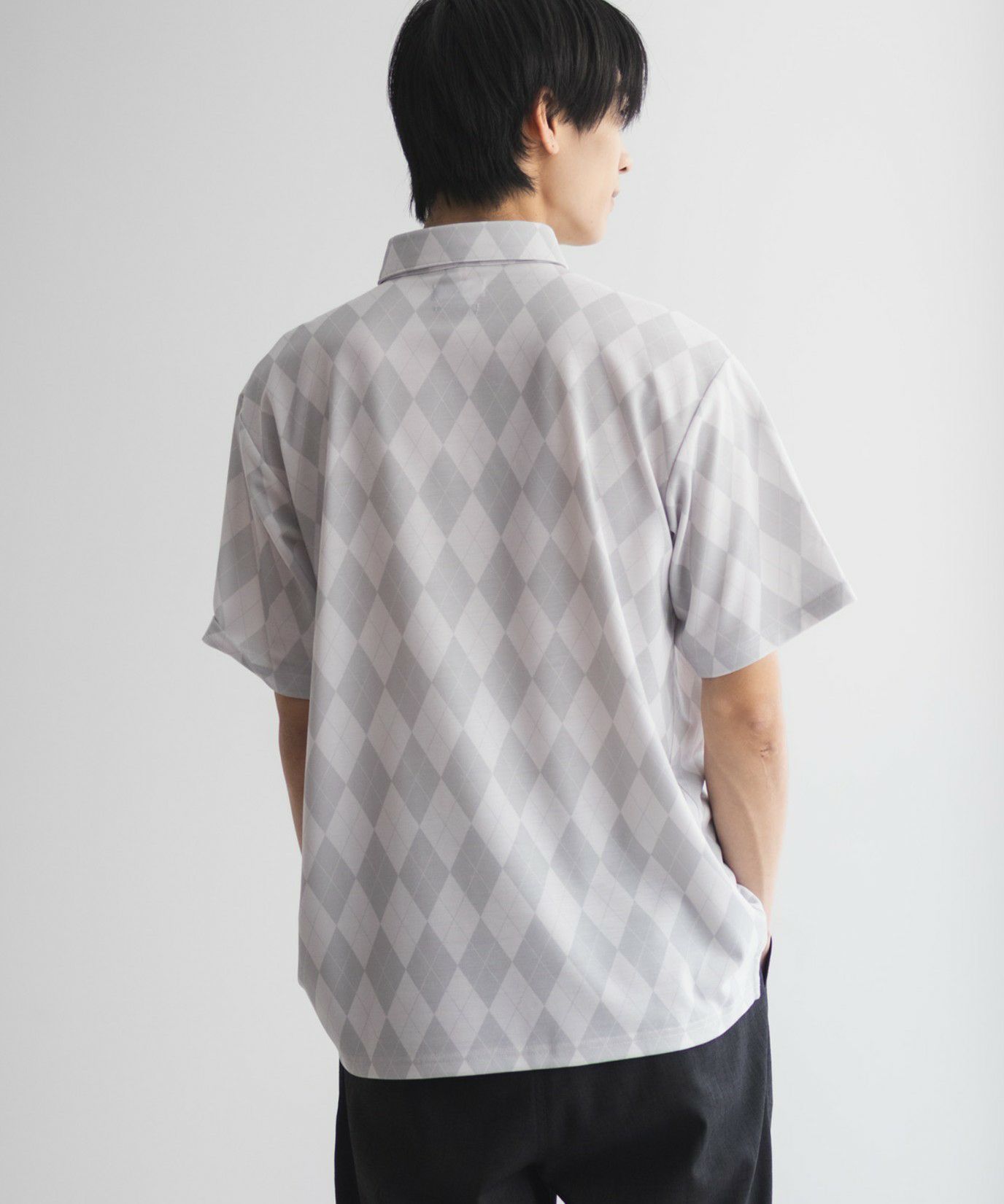 NAVY  アーガイル柄カットポロシャツ メンズ商品画像-7