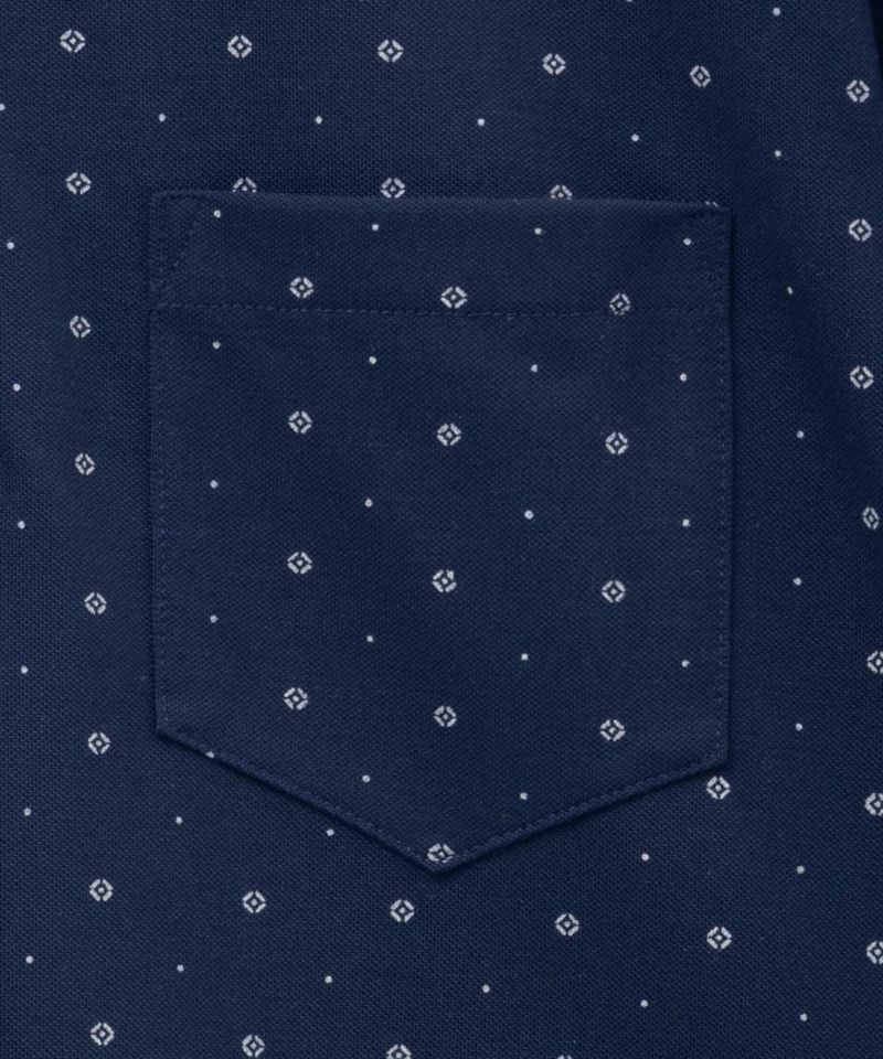 NAVY 小紋柄カットポロシャツ メンズ商品画像-13