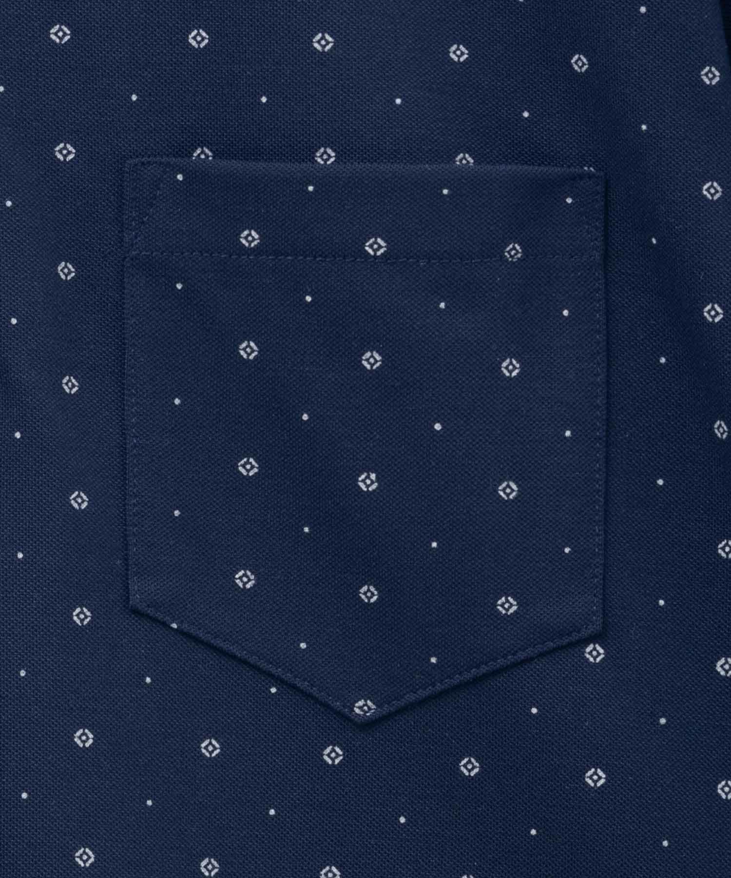 NAVY 小紋柄カットポロシャツ メンズ