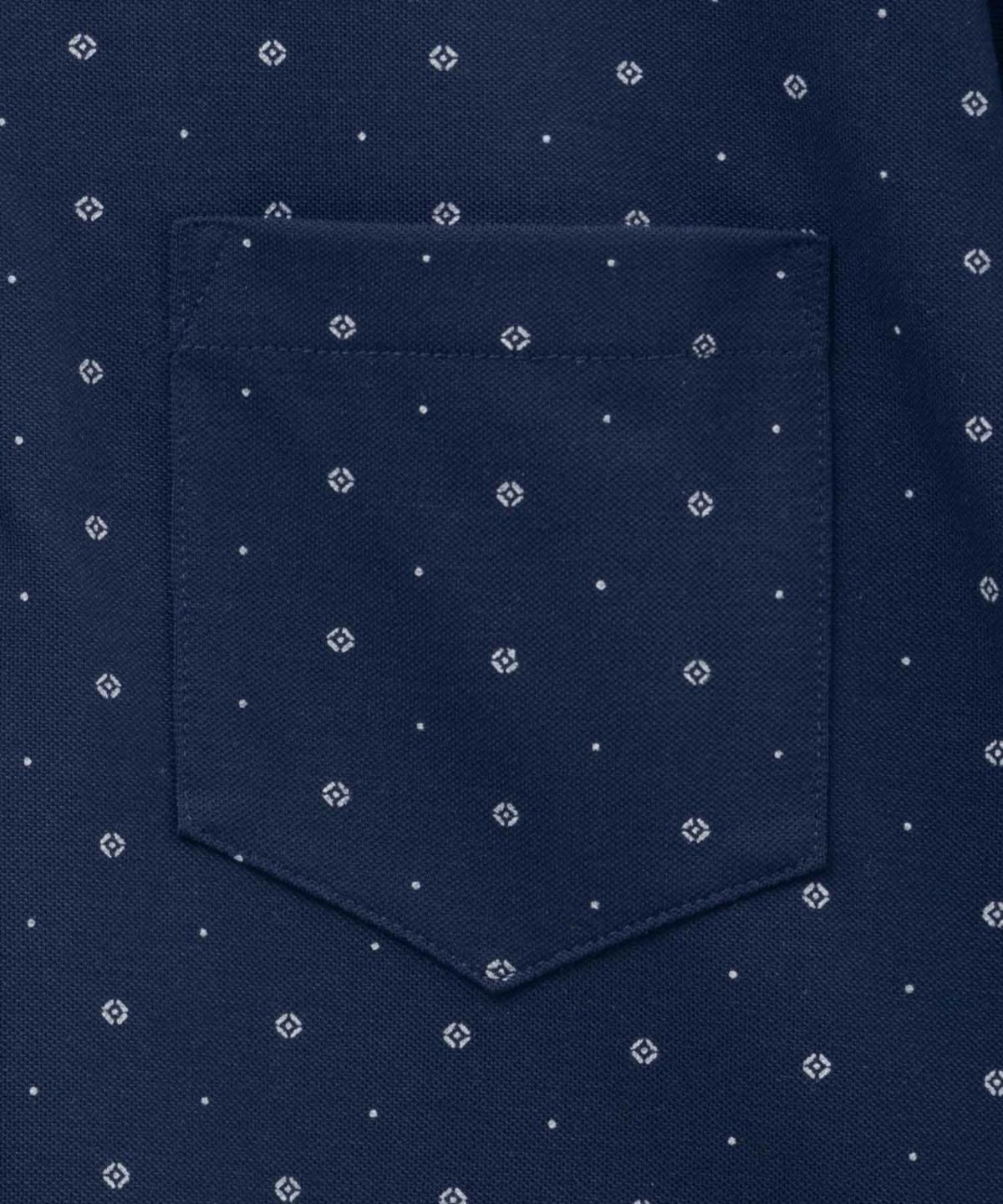 NAVY 小紋柄カットポロシャツ メンズ