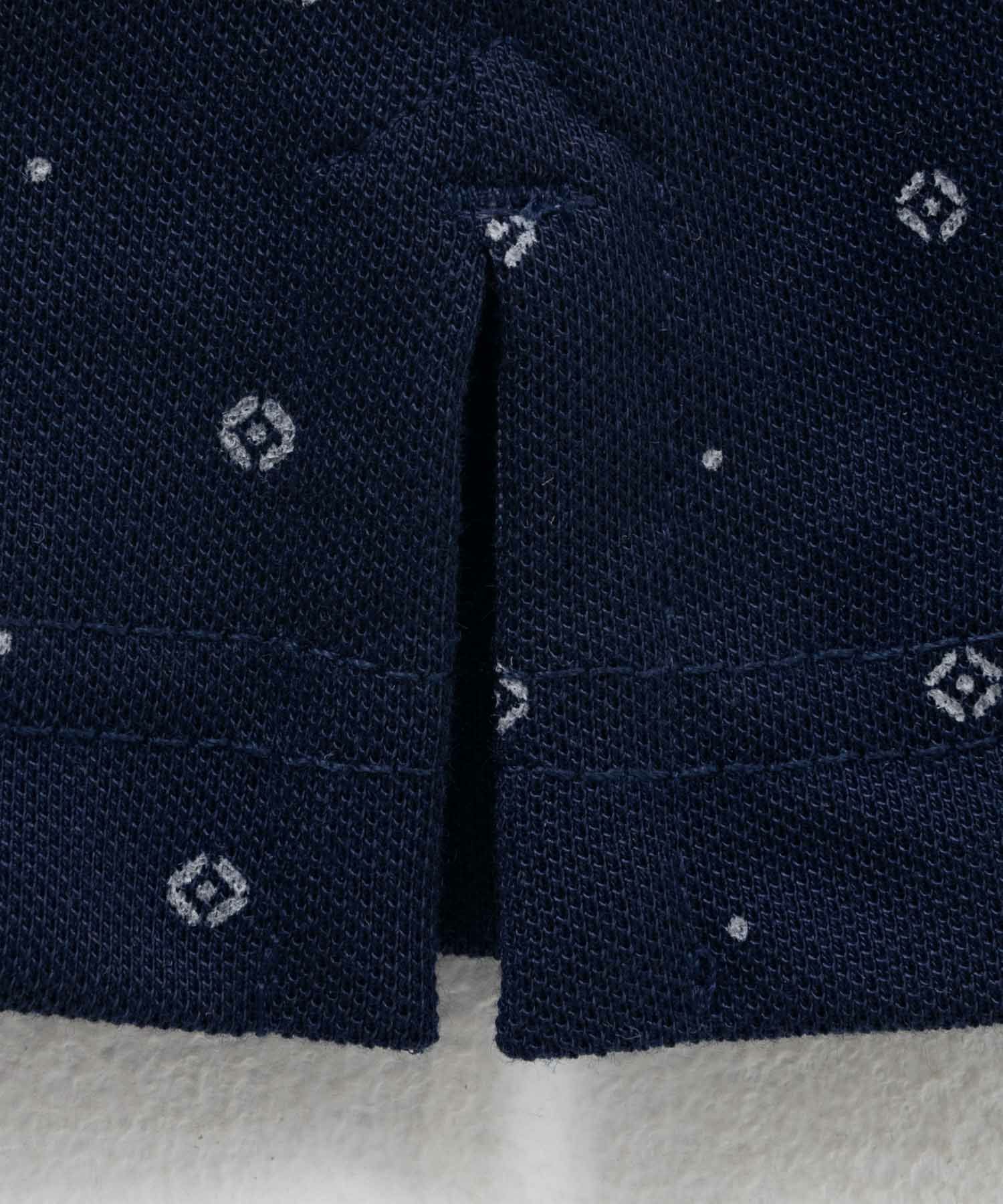 NAVY 小紋柄カットポロシャツ メンズ