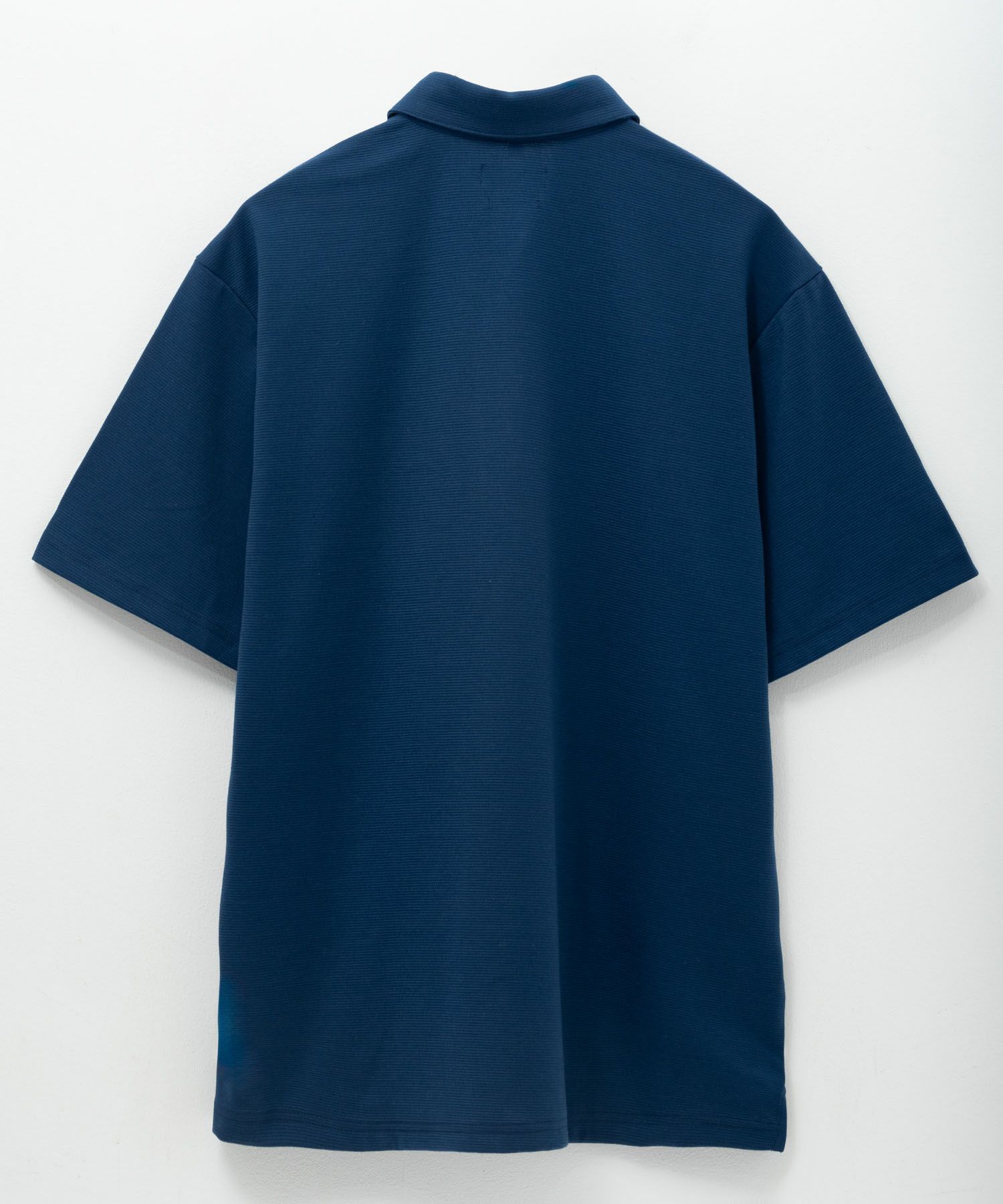 NAVY リップルスキッパーポロシャツ メンズ