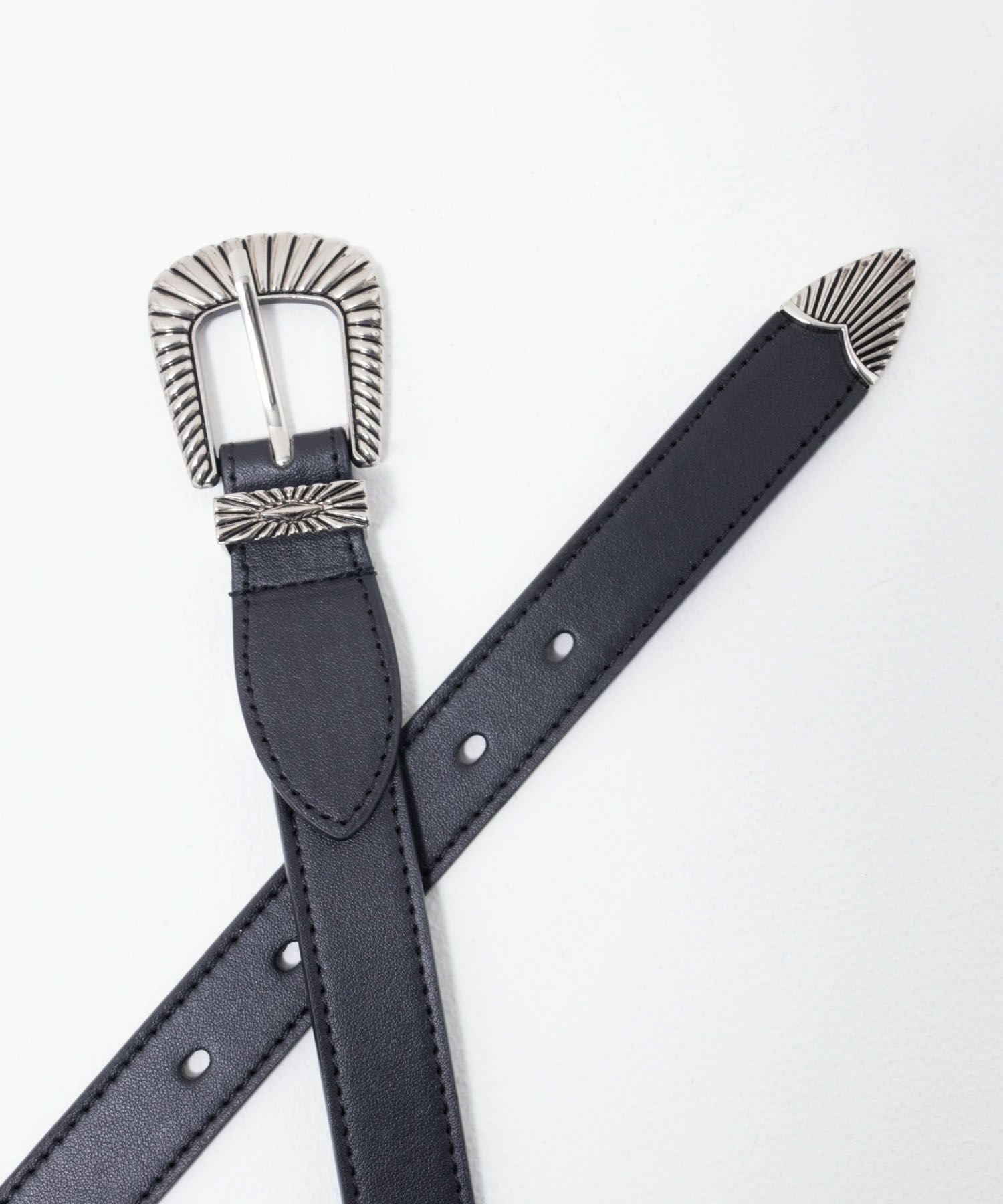 25mmウエスタン3点尾錠バックルベルト メンズ商品サムネイル-4