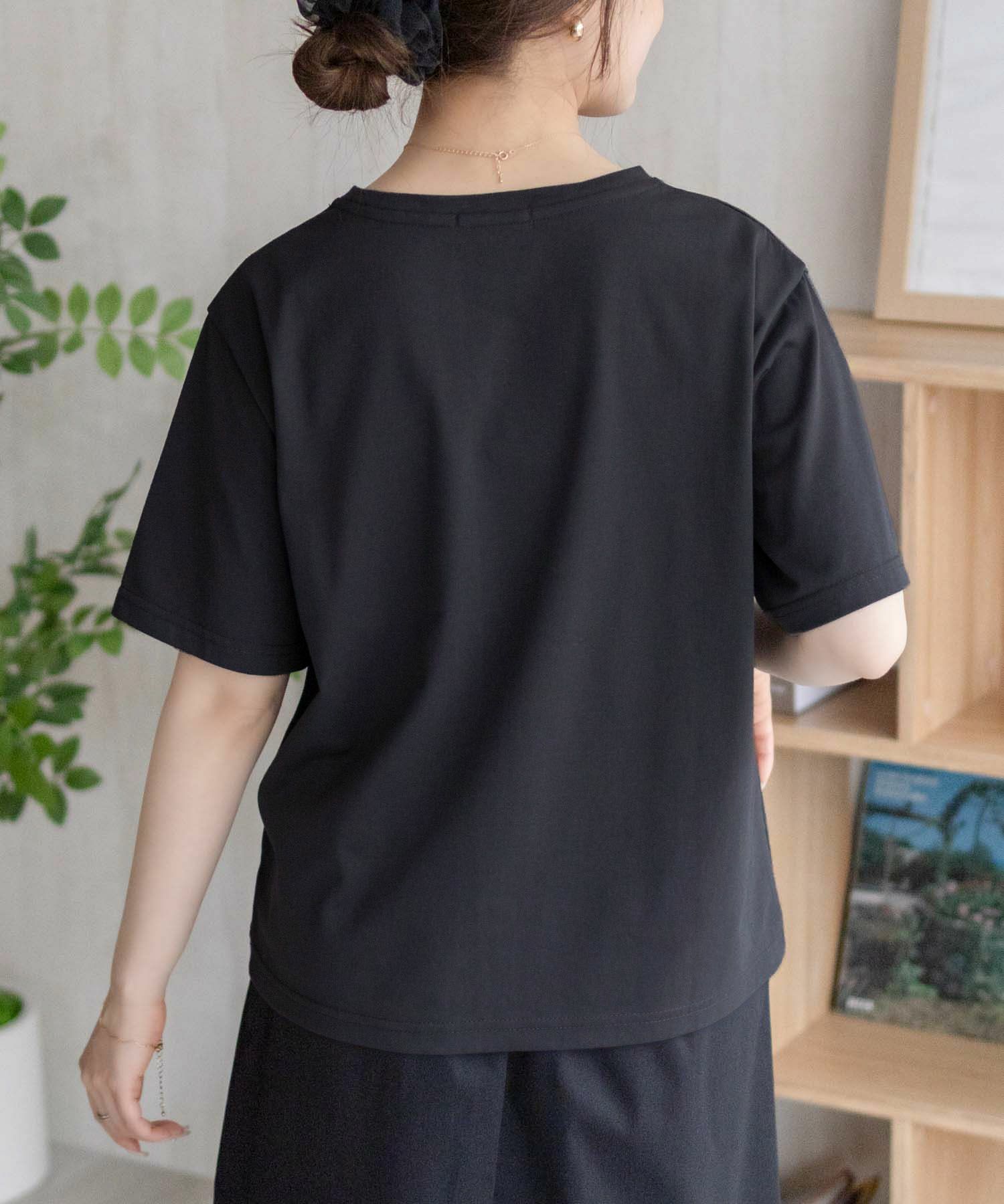nAvy  ネコ刺繍Tシャツ レディース メール便 対応商品商品画像-9