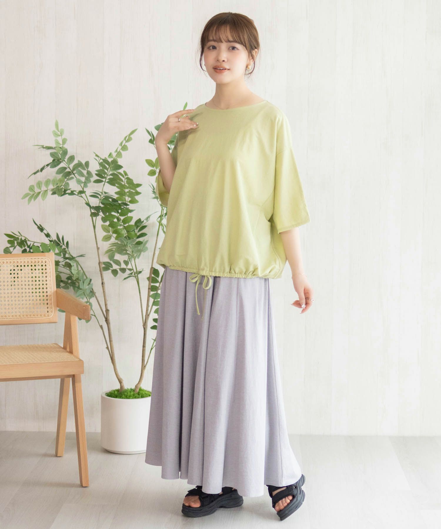 nAvy SARARI 裾スピンドルTシャツ レディース ネコポス 対応商品