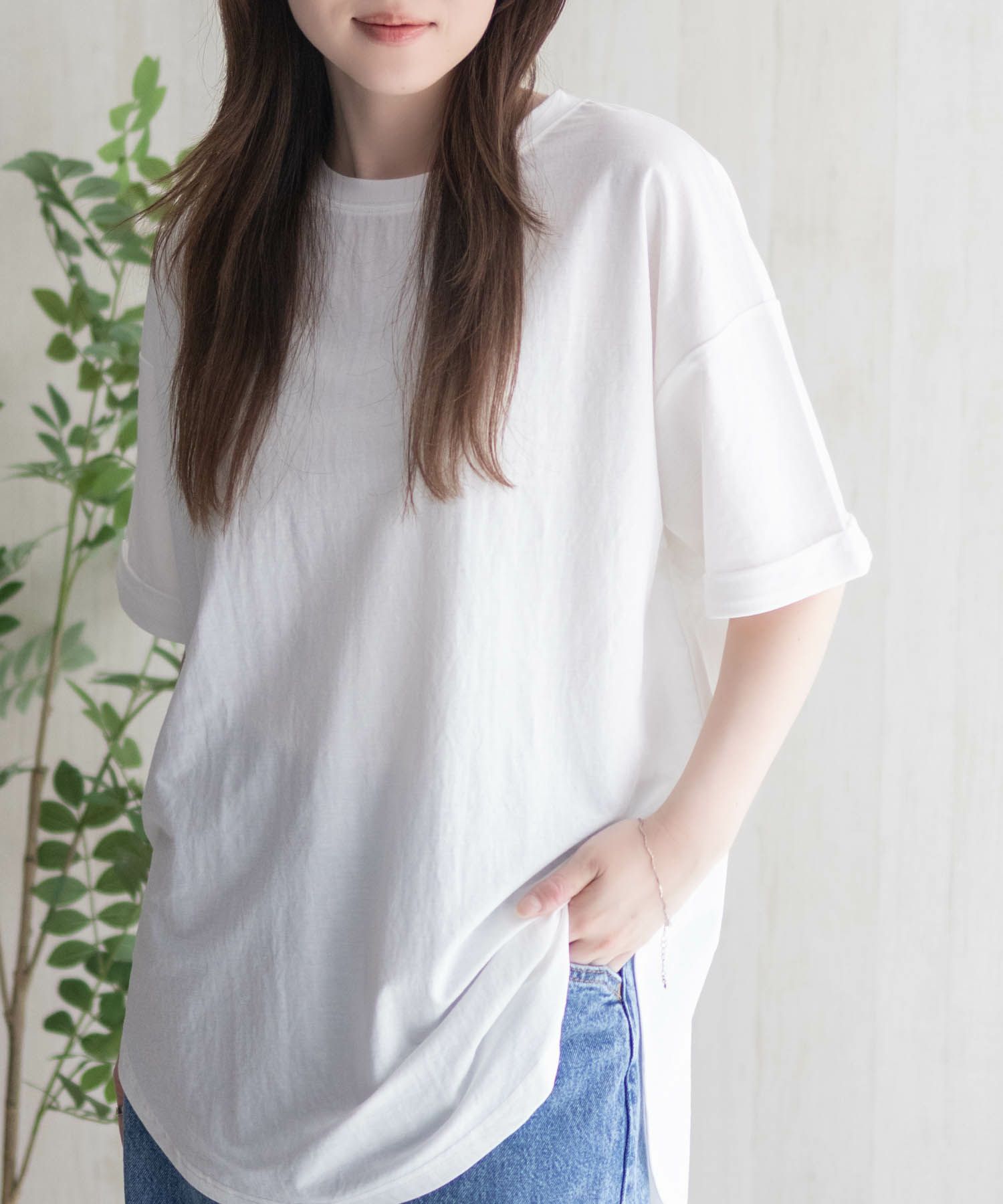 nAvy  SARARI チュニック丈Tシャツ レディース メール便 対応商品商品画像-2