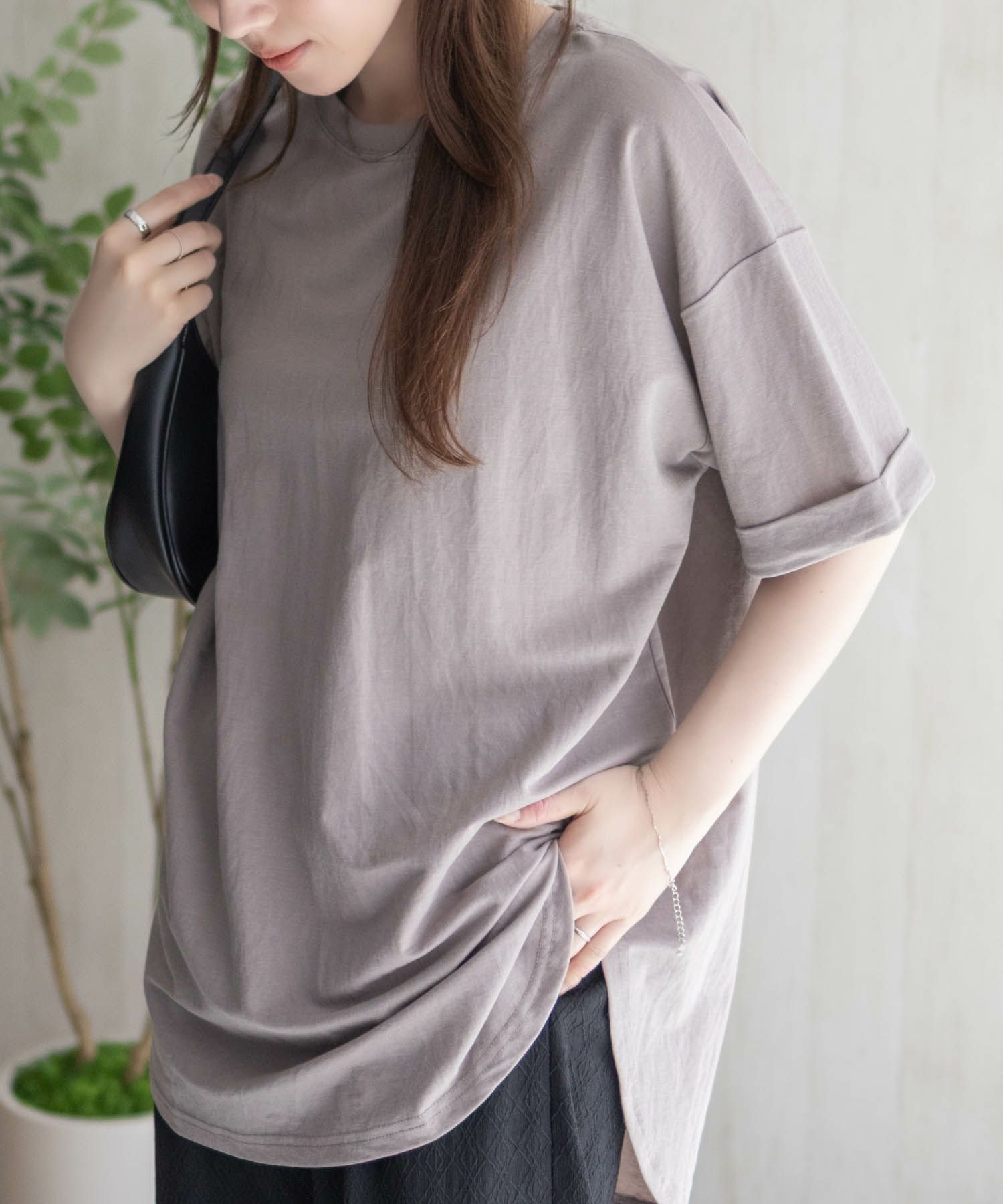 nAvy  SARARI チュニック丈Tシャツ レディース メール便 対応商品商品画像-4