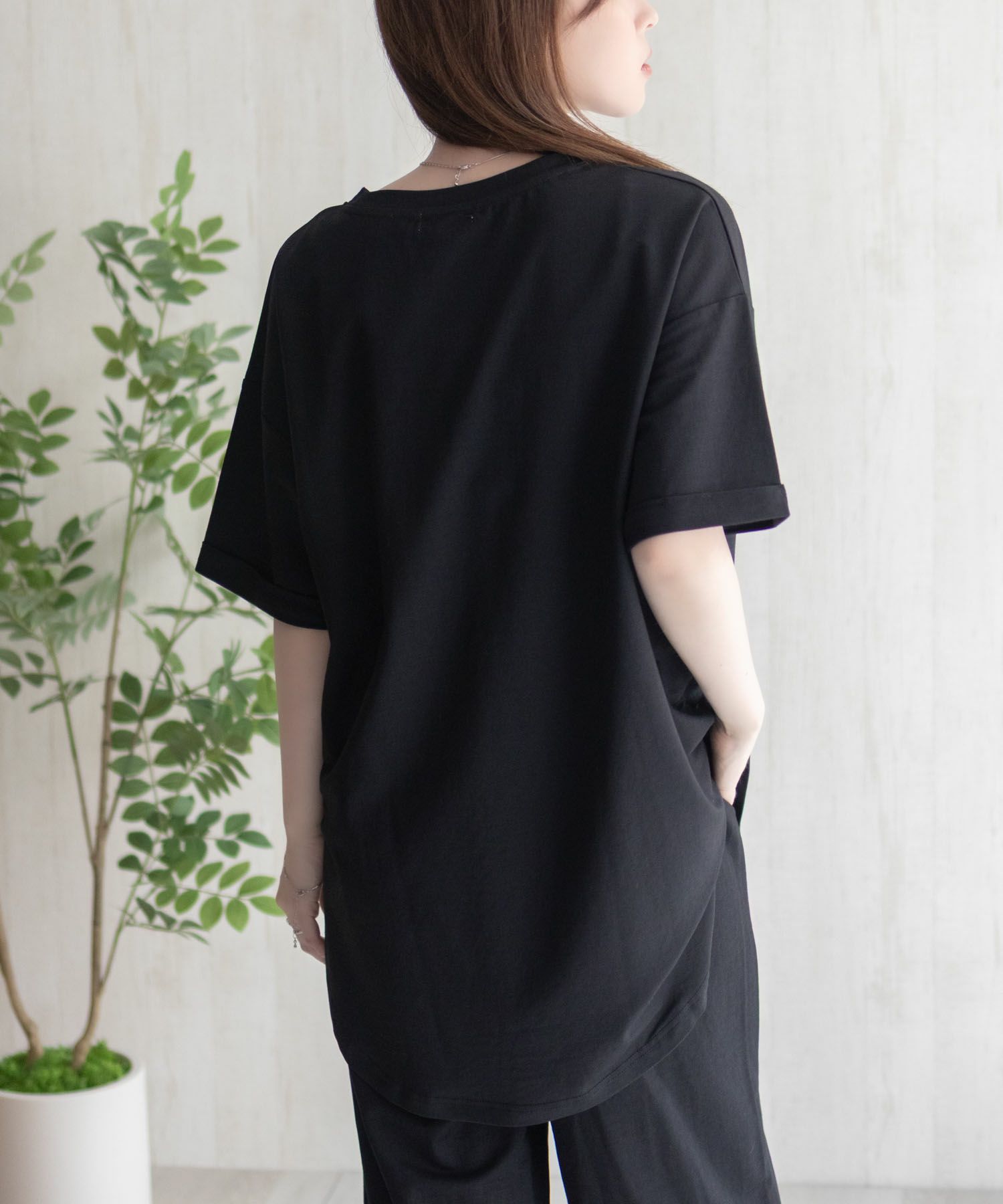 nAvy  SARARI チュニック丈Tシャツ レディース メール便 対応商品商品サムネイル-10