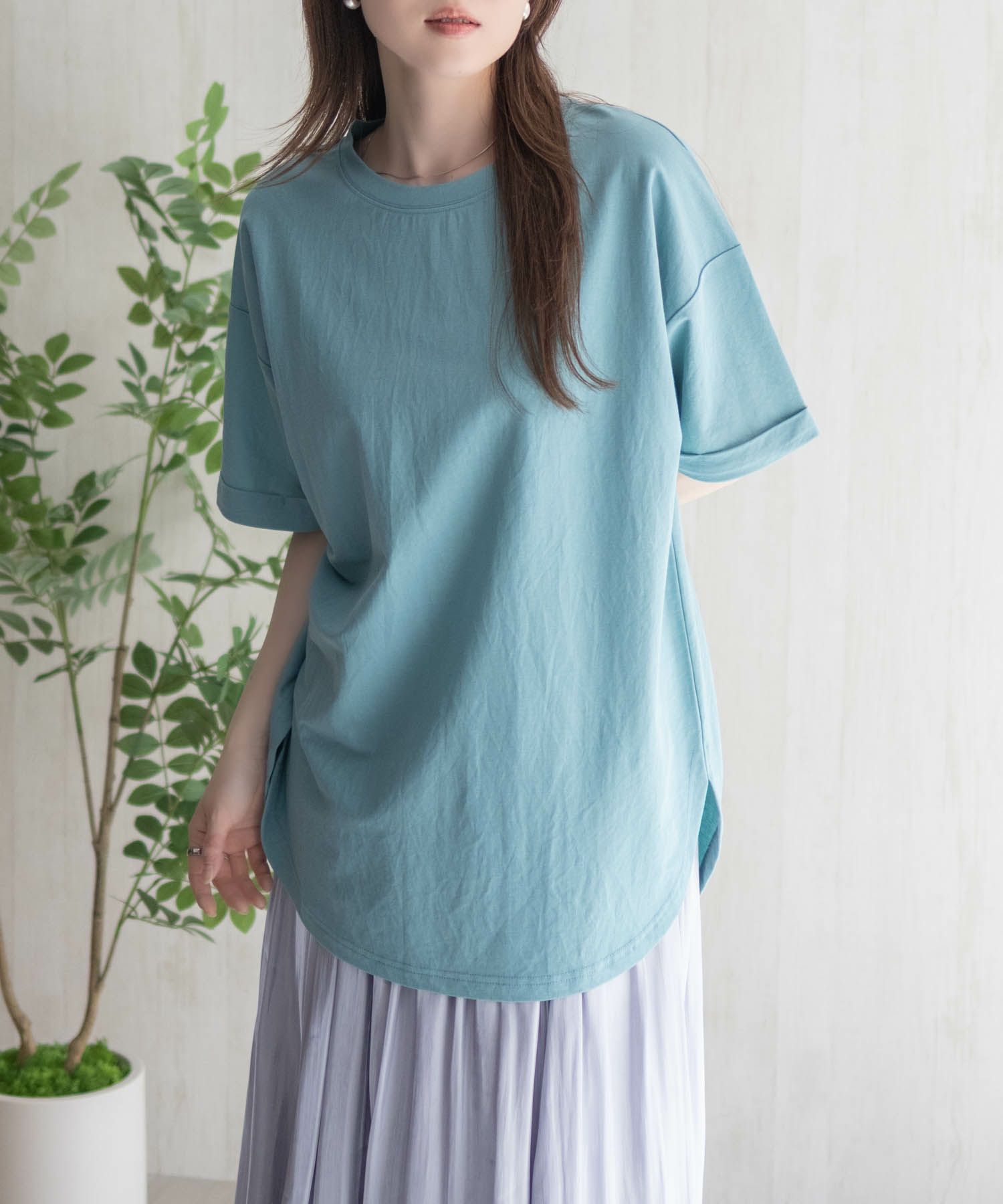 nAvy  SARARI チュニック丈Tシャツ レディース メール便 対応商品商品画像-18