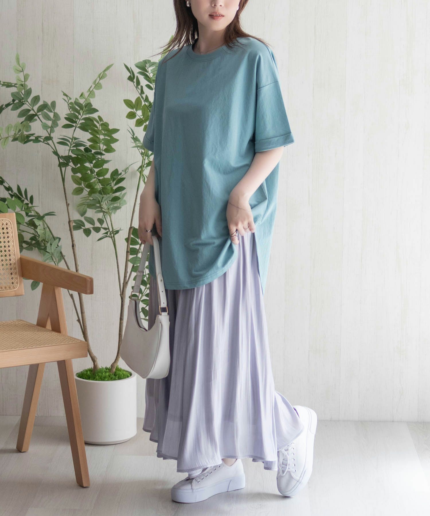nAvy  SARARI チュニック丈Tシャツ レディース メール便 対応商品商品サムネイル-21