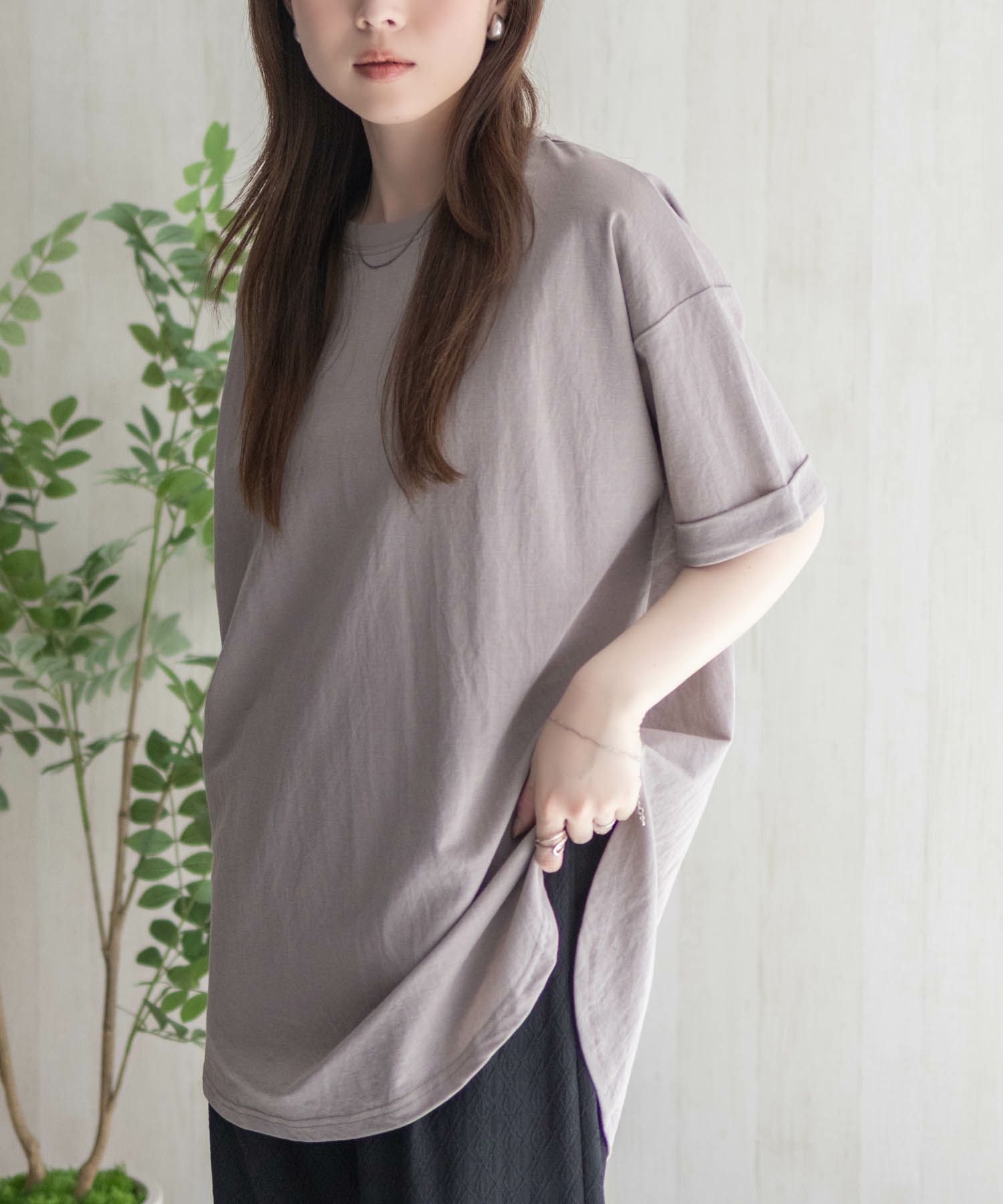 nAvy  SARARI チュニック丈Tシャツ レディース メール便 対応商品商品サムネイル-22