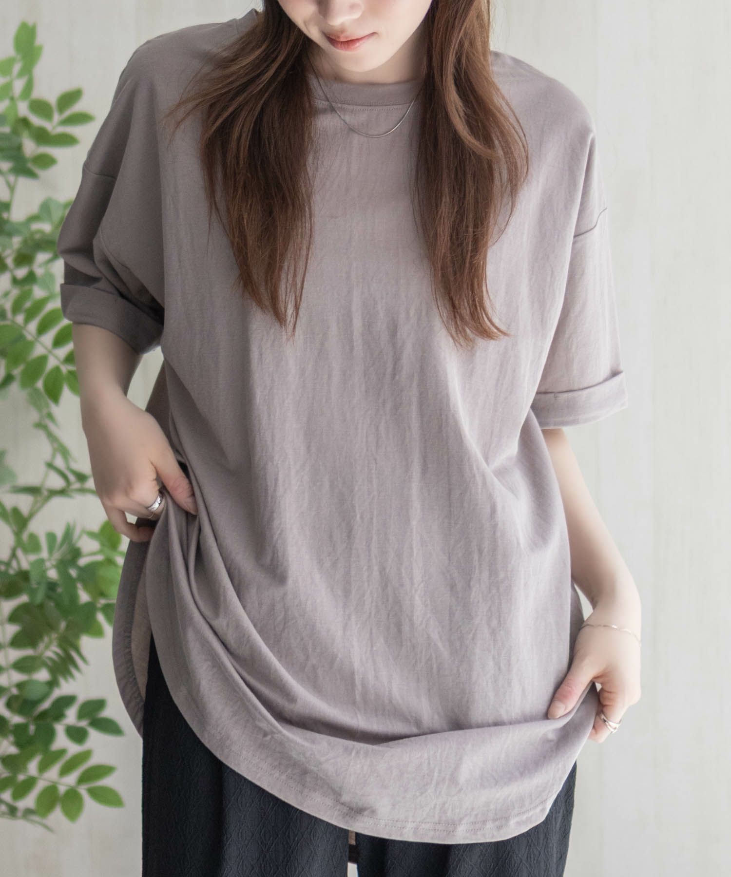 nAvy  SARARI チュニック丈Tシャツ レディース メール便 対応商品商品サムネイル-23