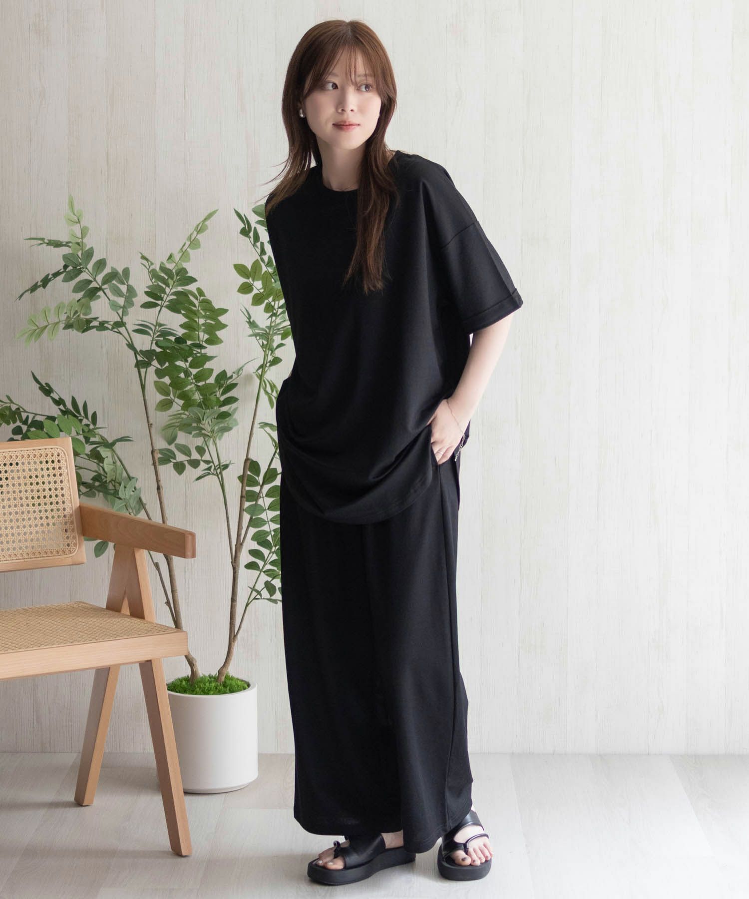 nAvy  SARARI チュニック丈Tシャツ レディース メール便 対応商品商品画像-37